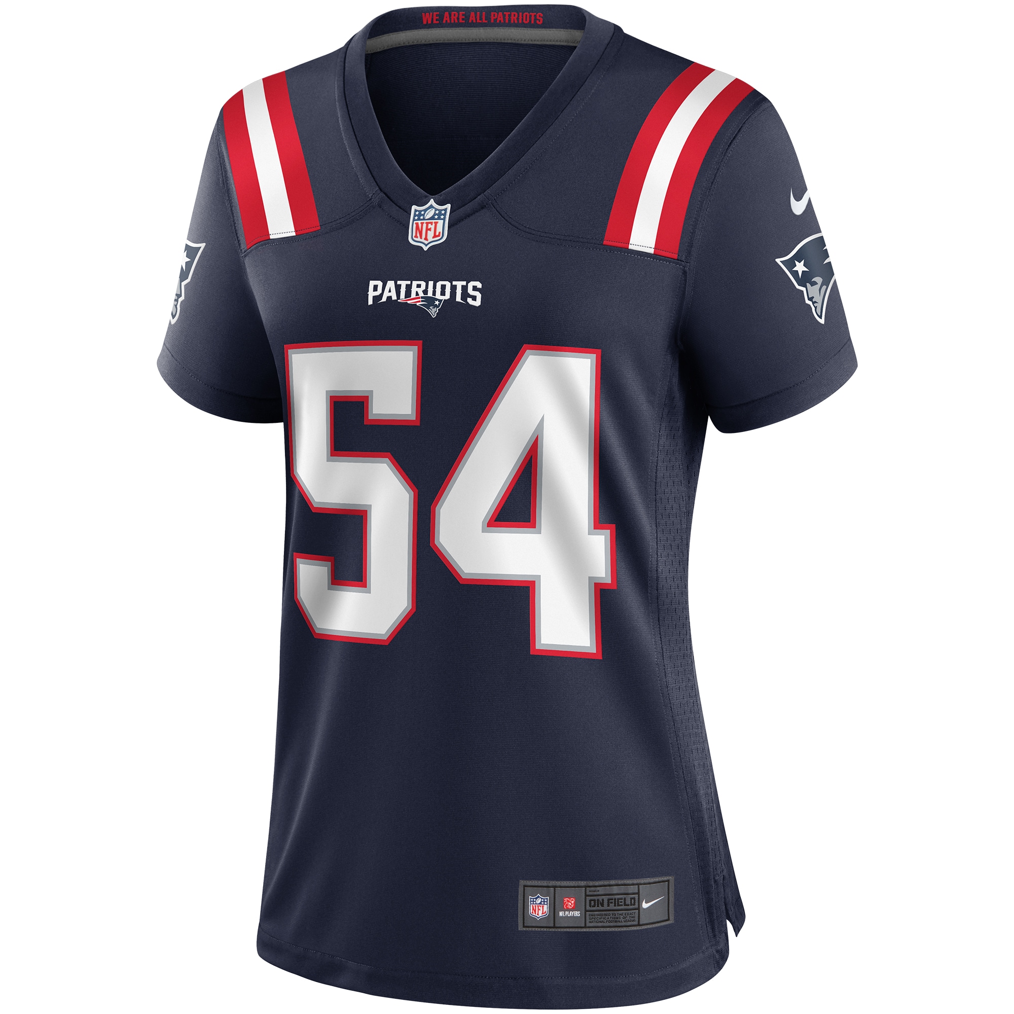 Alternative view of Women's New England Patriots Tedy Bruschi Navy Game Retired Player Jersey JS7589 nicesnker