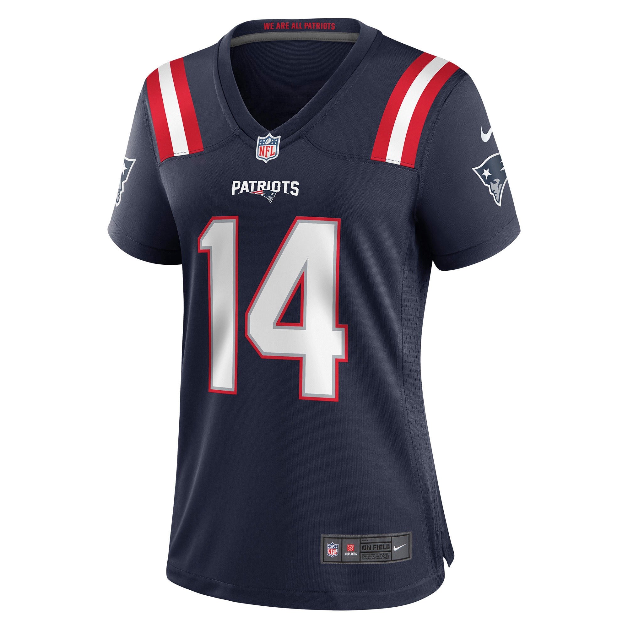 Alternative view of Women's New England Patriots Ty Montgomery Navy Game Jersey JS2643 nicesnker
