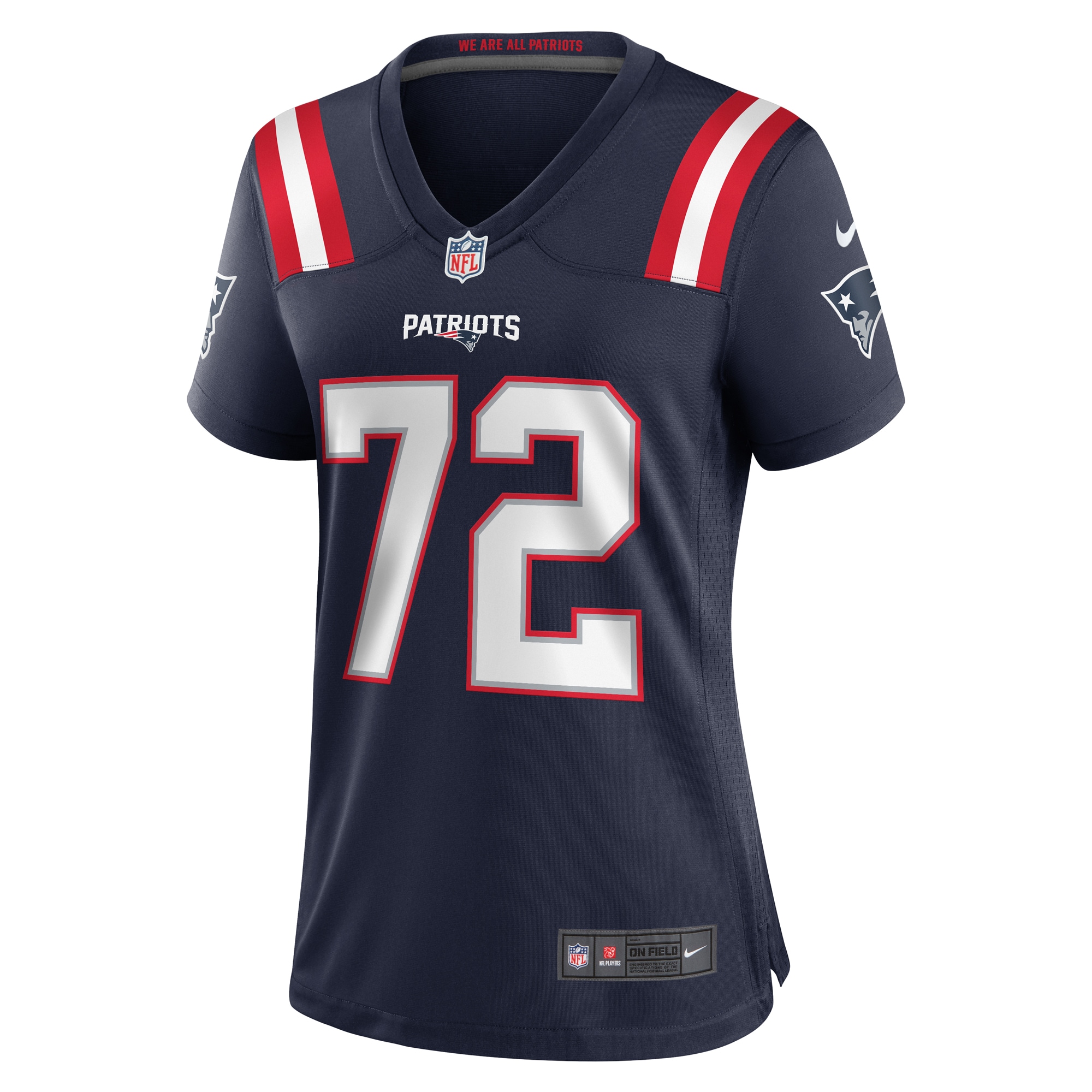 Alternative view of Women's New England Patriots Tyrone Wheatley Navy Team Game Jersey JS5313 nicesnker