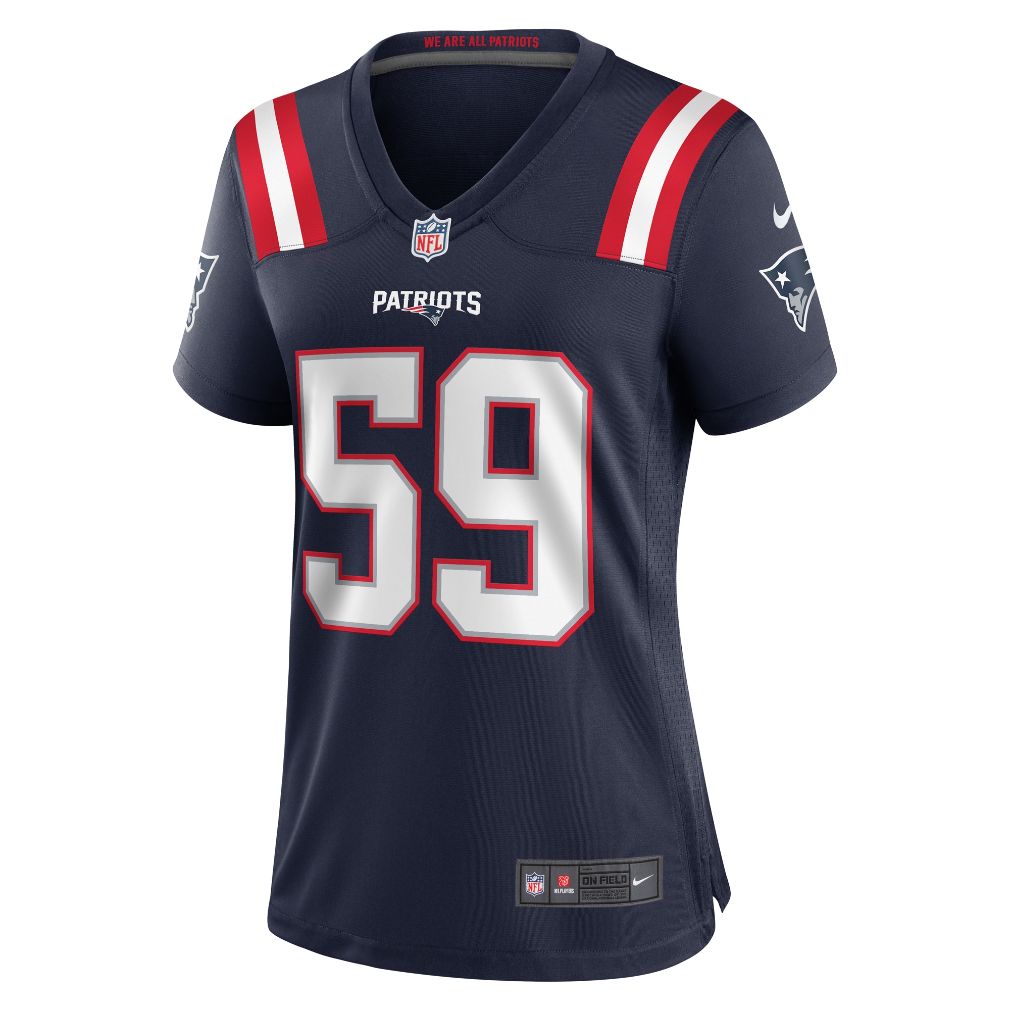 Alternative view of Women's New England Patriots Vederian Lowe Navy Team Game Jersey JS5739 nicesnker