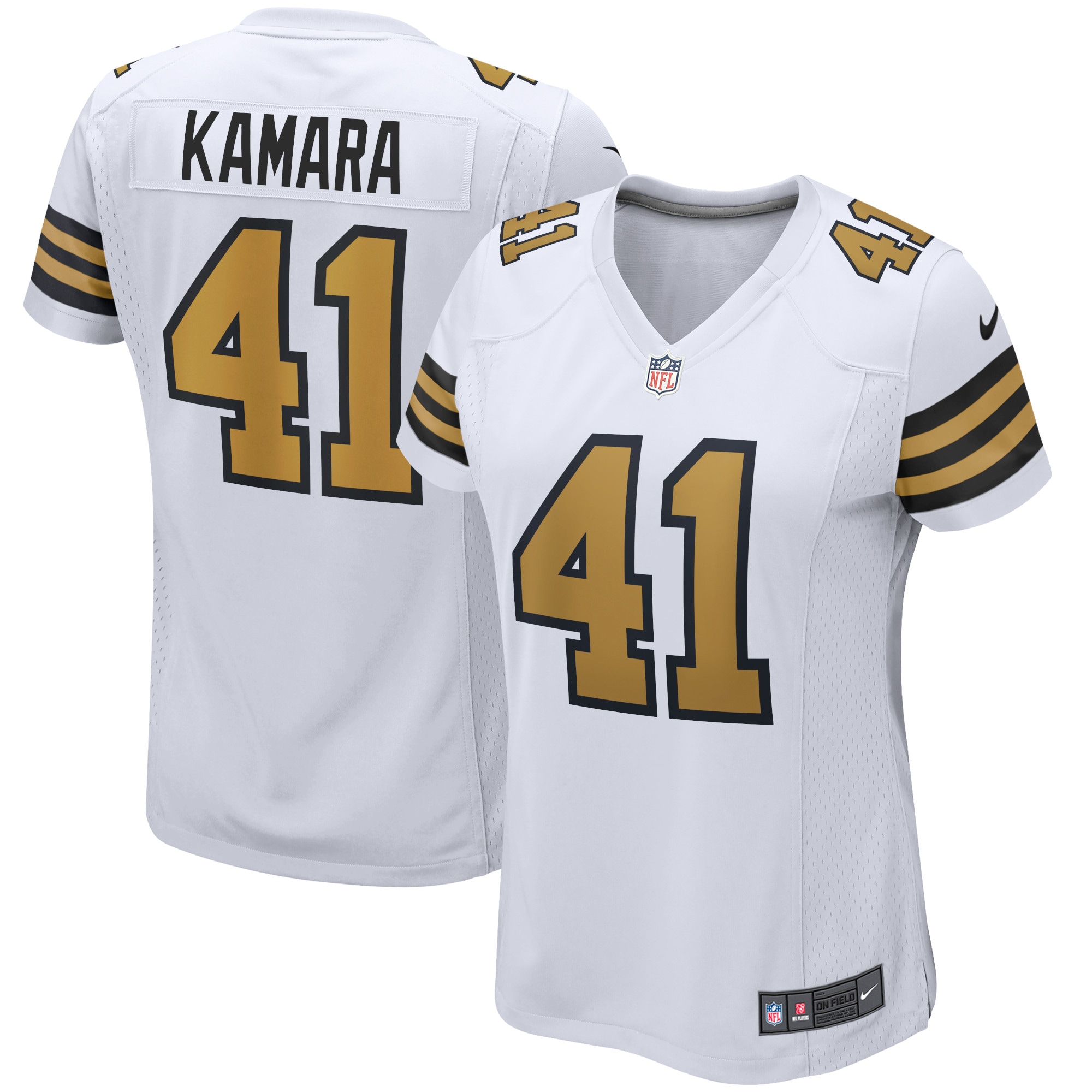 Women's New Orleans Saints Alvin Kamara White Alternate Game Player Jersey JS9919 nicesnker