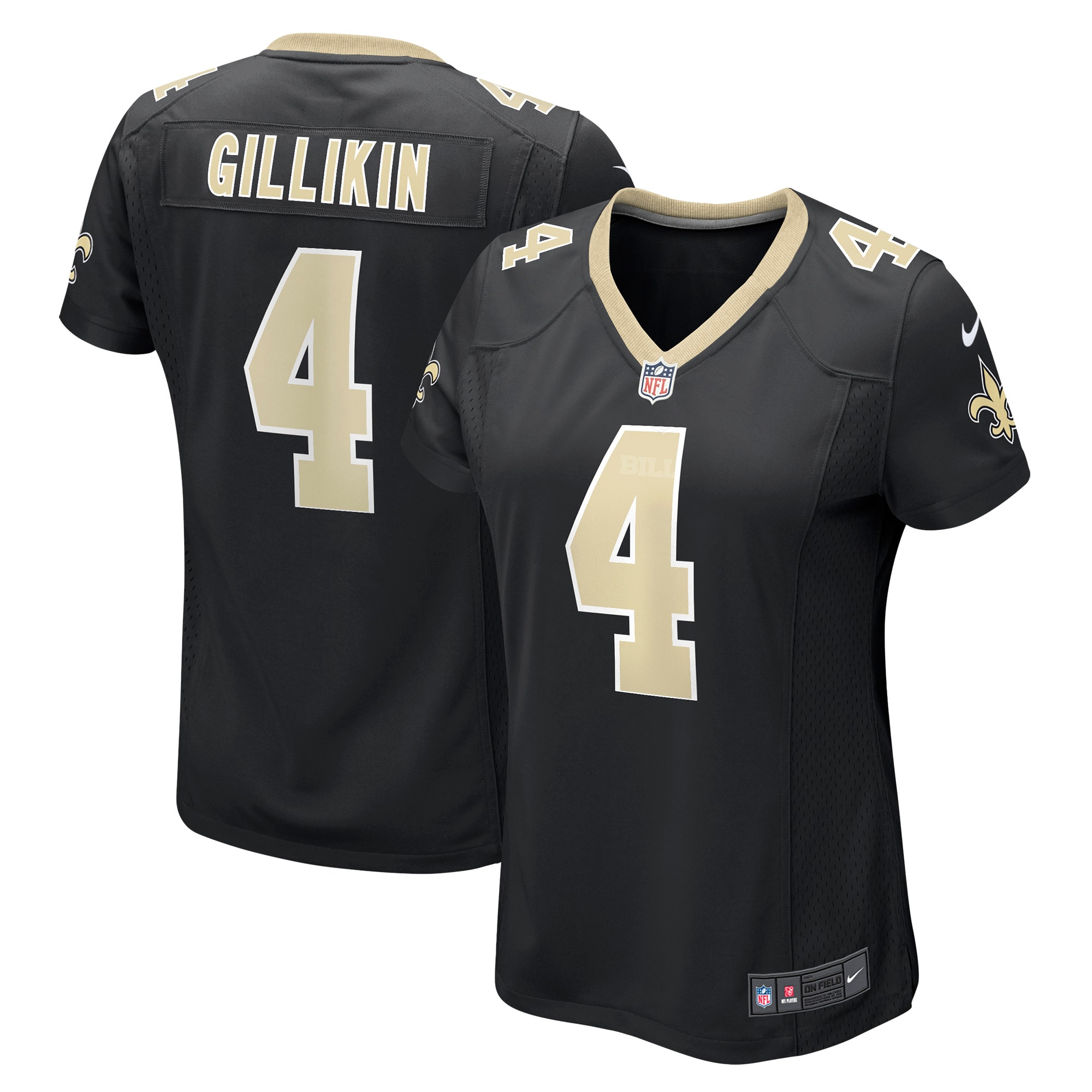 Women's New Orleans Saints Blake Gillikin Black Game Player Jersey JS1526 nicesnker