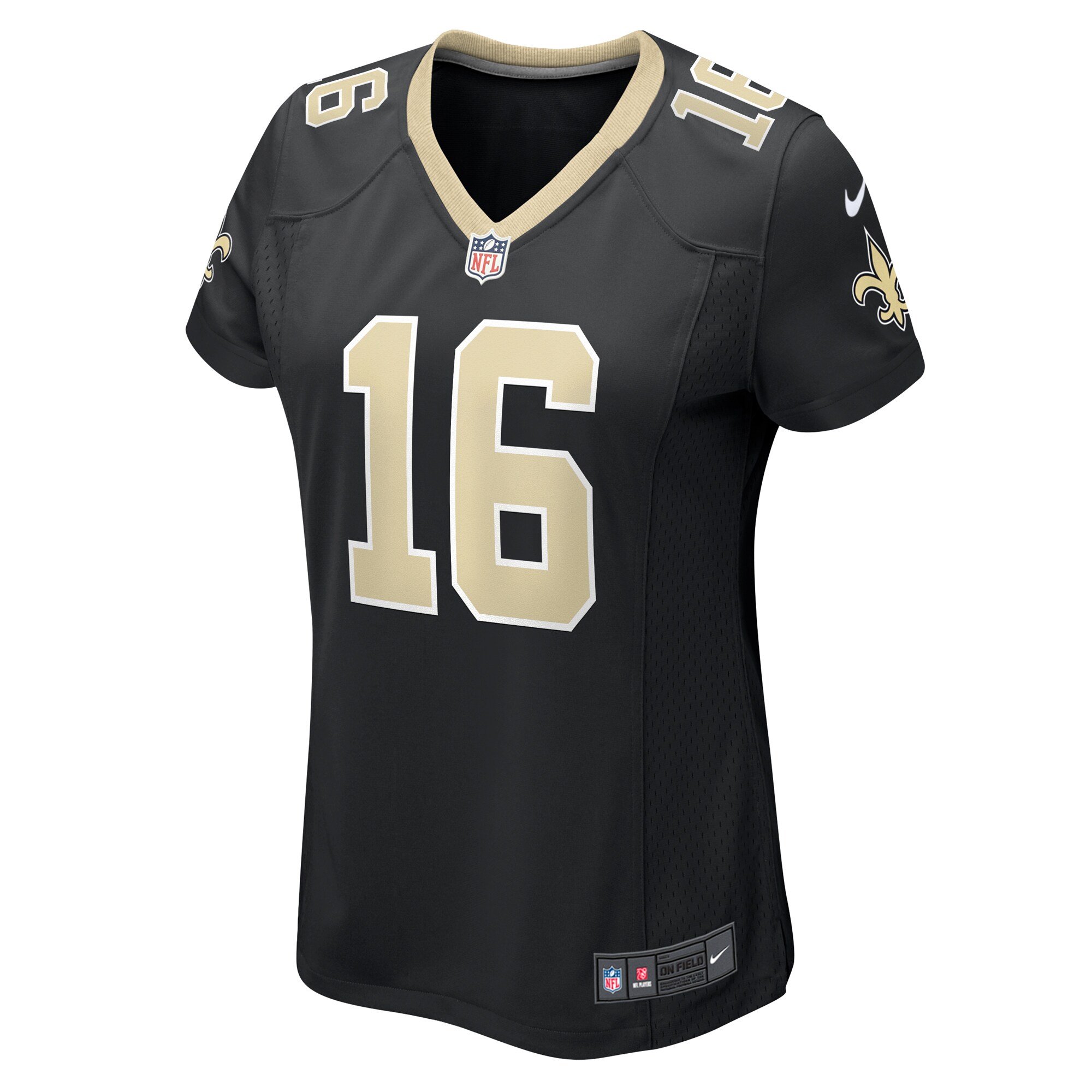 Alternative view of Women's New Orleans Saints Bub Means Black Game Jersey JS6199 nicesnker