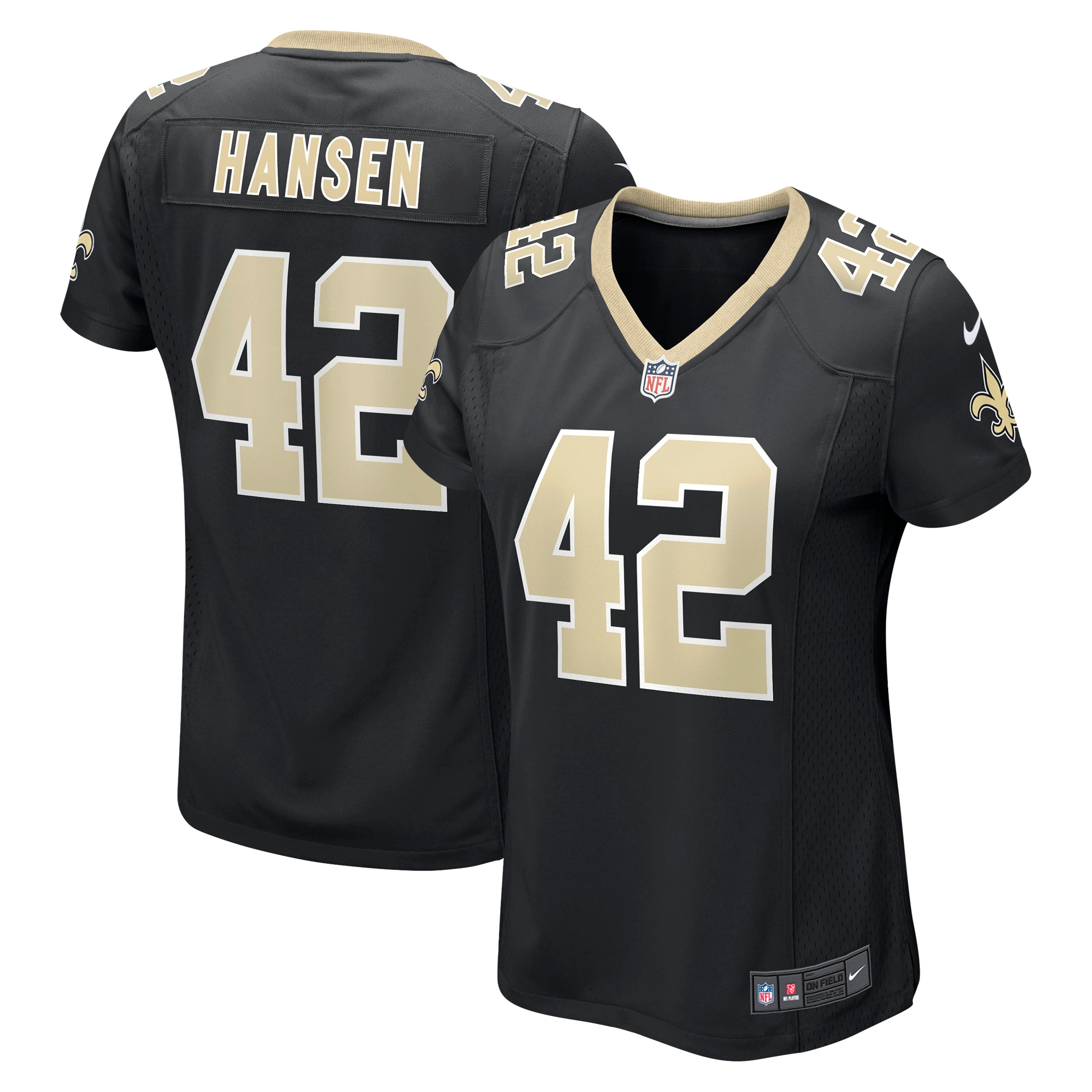 Women's New Orleans Saints Chase Hansen Black Game Jersey JS9372 nicesnker