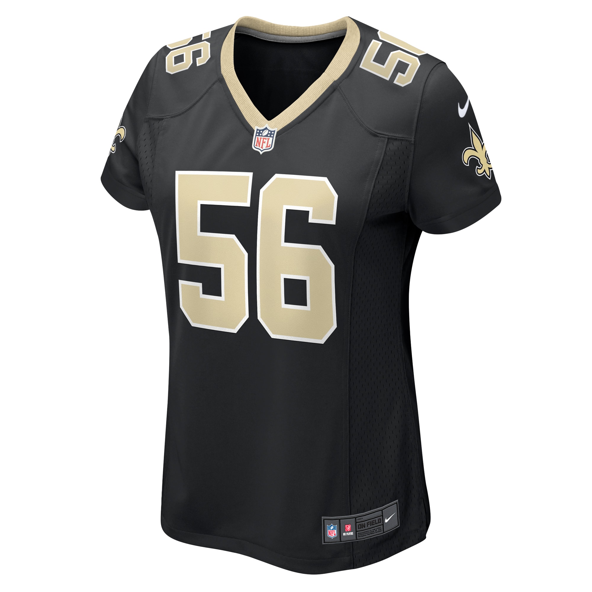 Alternative view of Women's New Orleans Saints Demario Davis Black Game Jersey JS8763 nicesnker