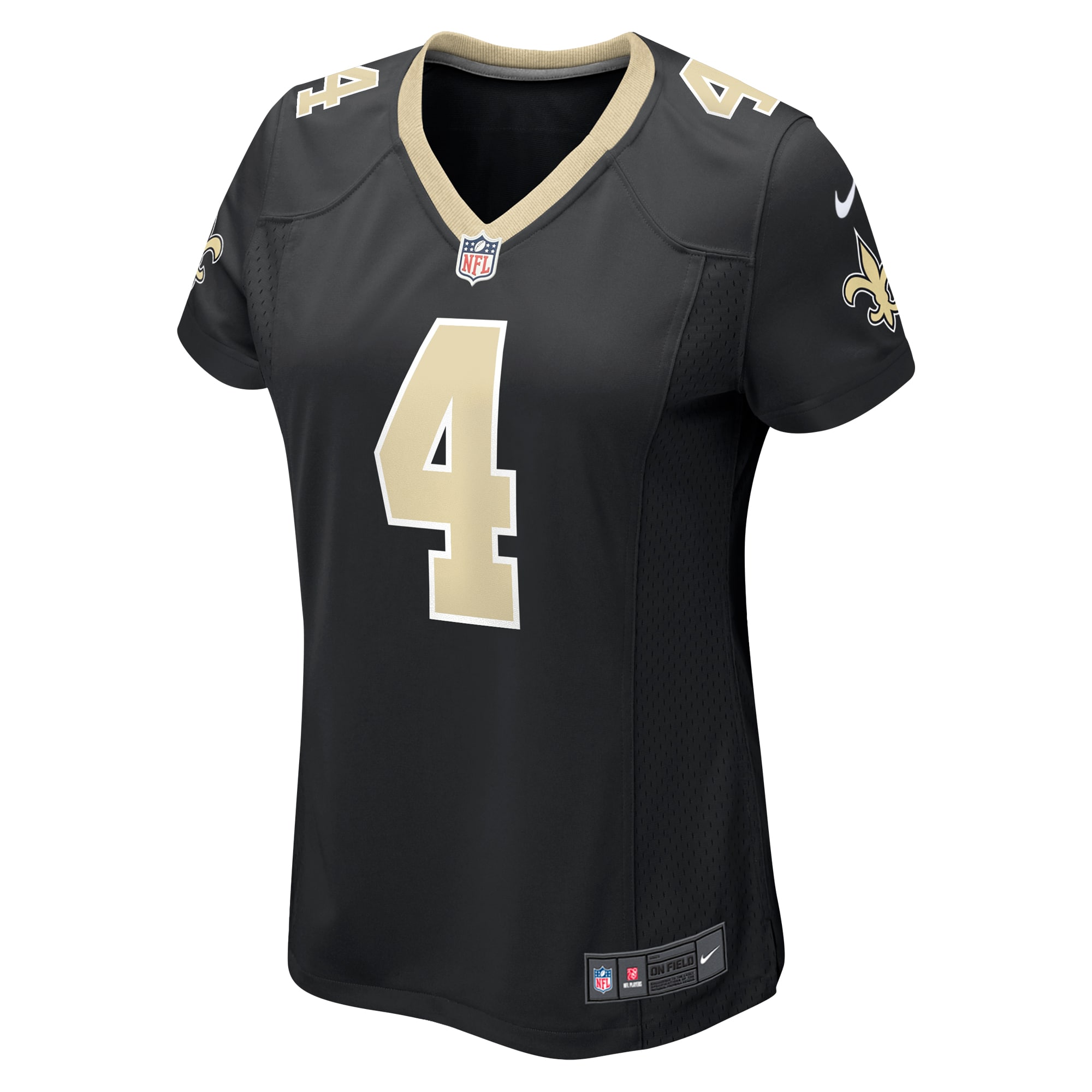 Alternative view of Women's New Orleans Saints Derek Carr Black Game Jersey JS4546 nicesnker
