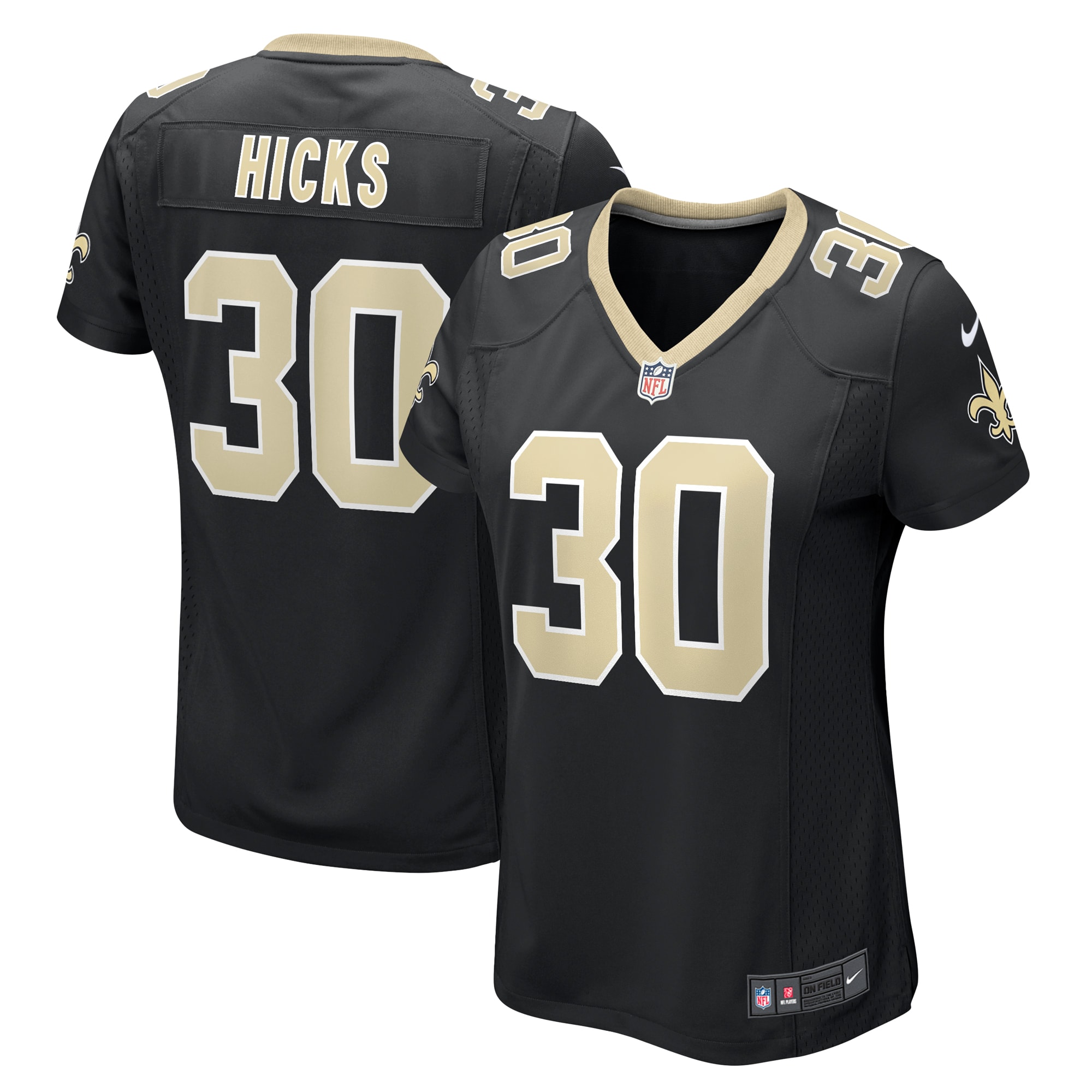 Women's New Orleans Saints Faion Hicks Black Game Jersey JS2121 nicesnker