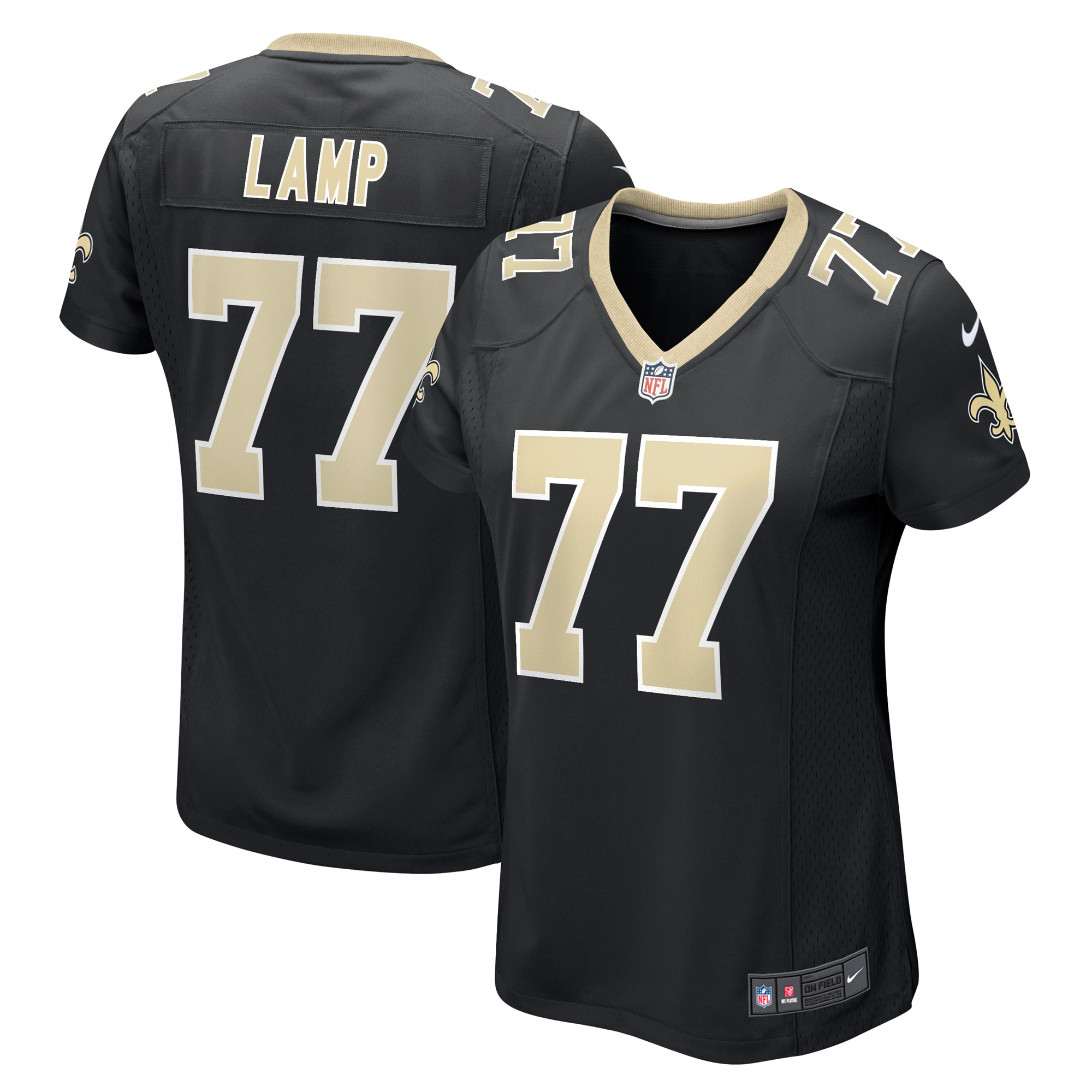 Women's New Orleans Saints Forrest Lamp Black Game Player Jersey JS6679 nicesnker