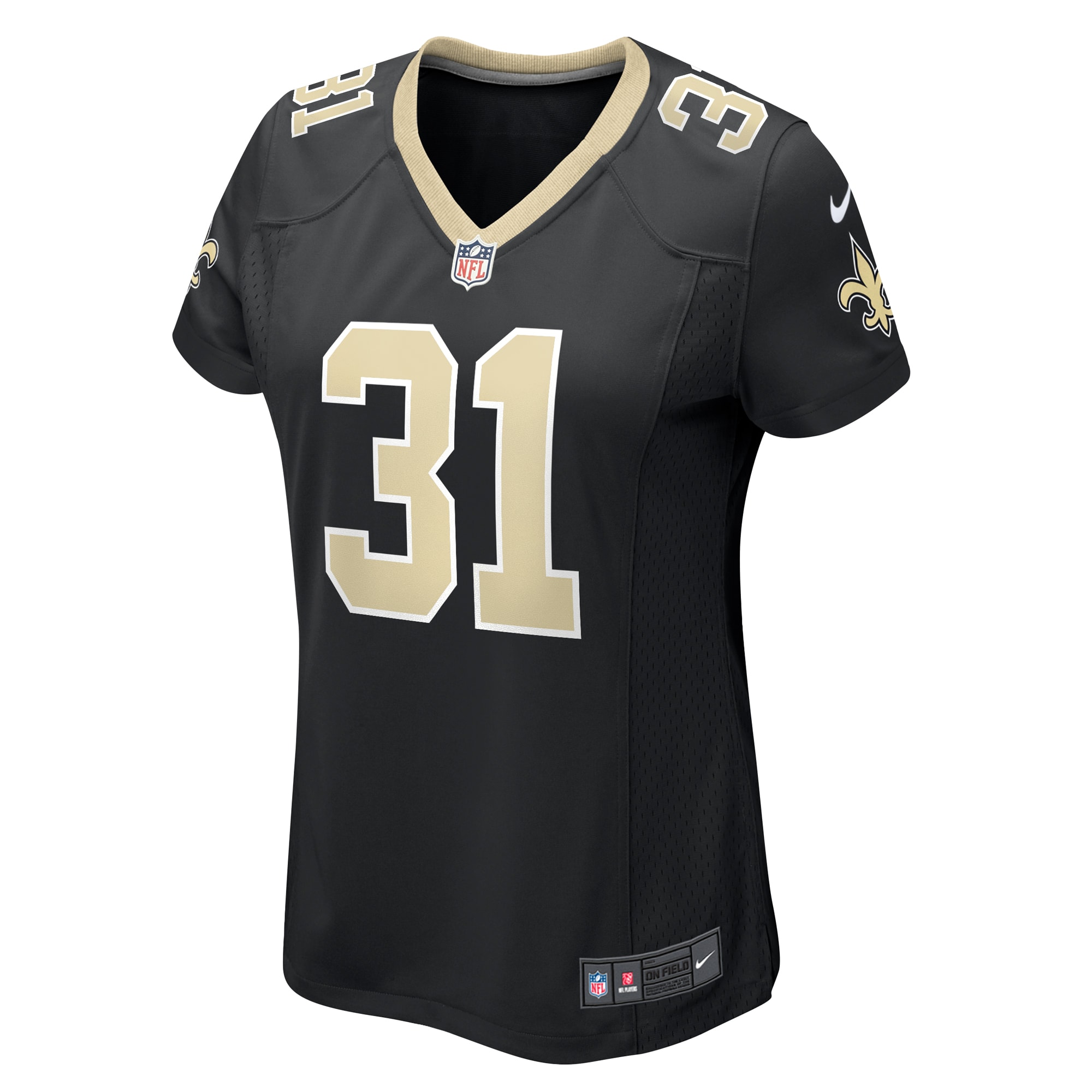 Alternative view of Women's New Orleans Saints Howden Black Team Game Jersey JS1595 nicesnker