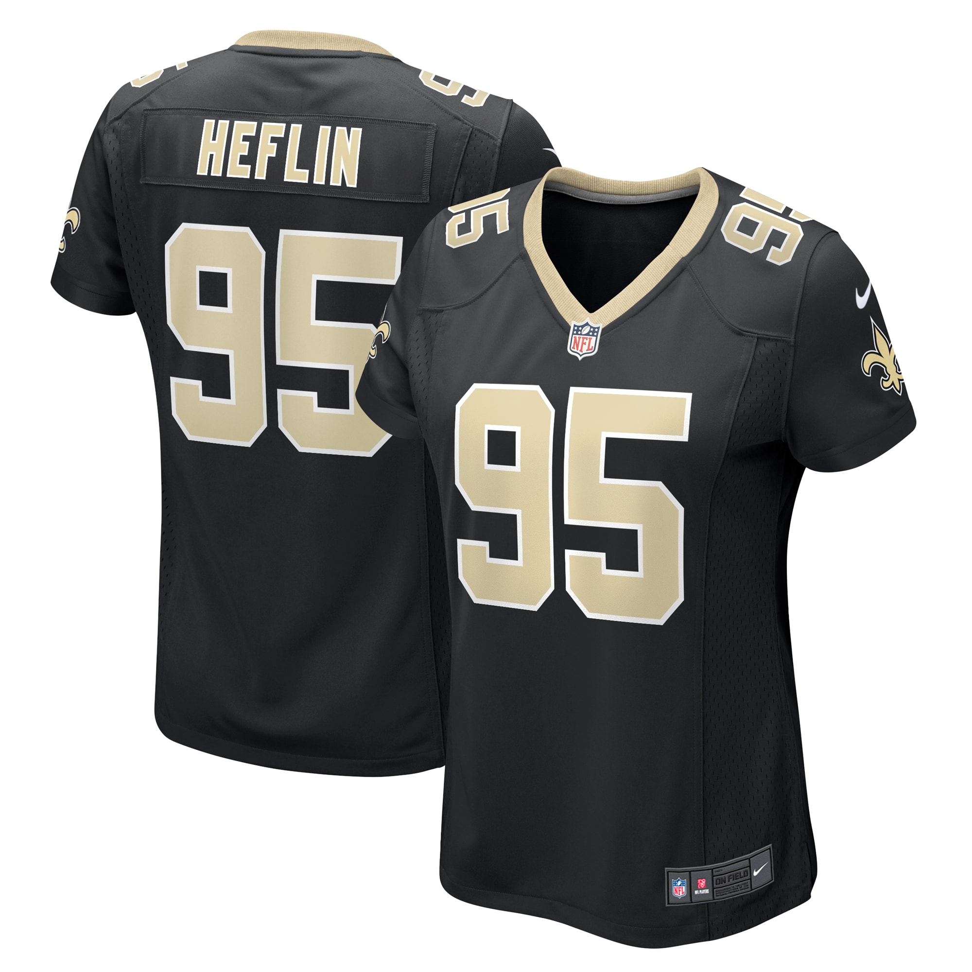 Women's New Orleans Saints Jack Heflin Black Team Game Jersey JS1577 nicesnker