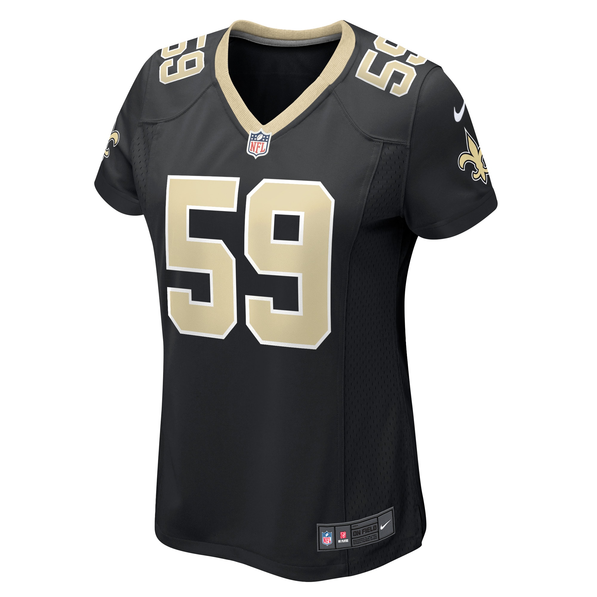 Alternative view of Women's New Orleans Saints Jackson Black Game Player Jersey JS3145 nicesnker