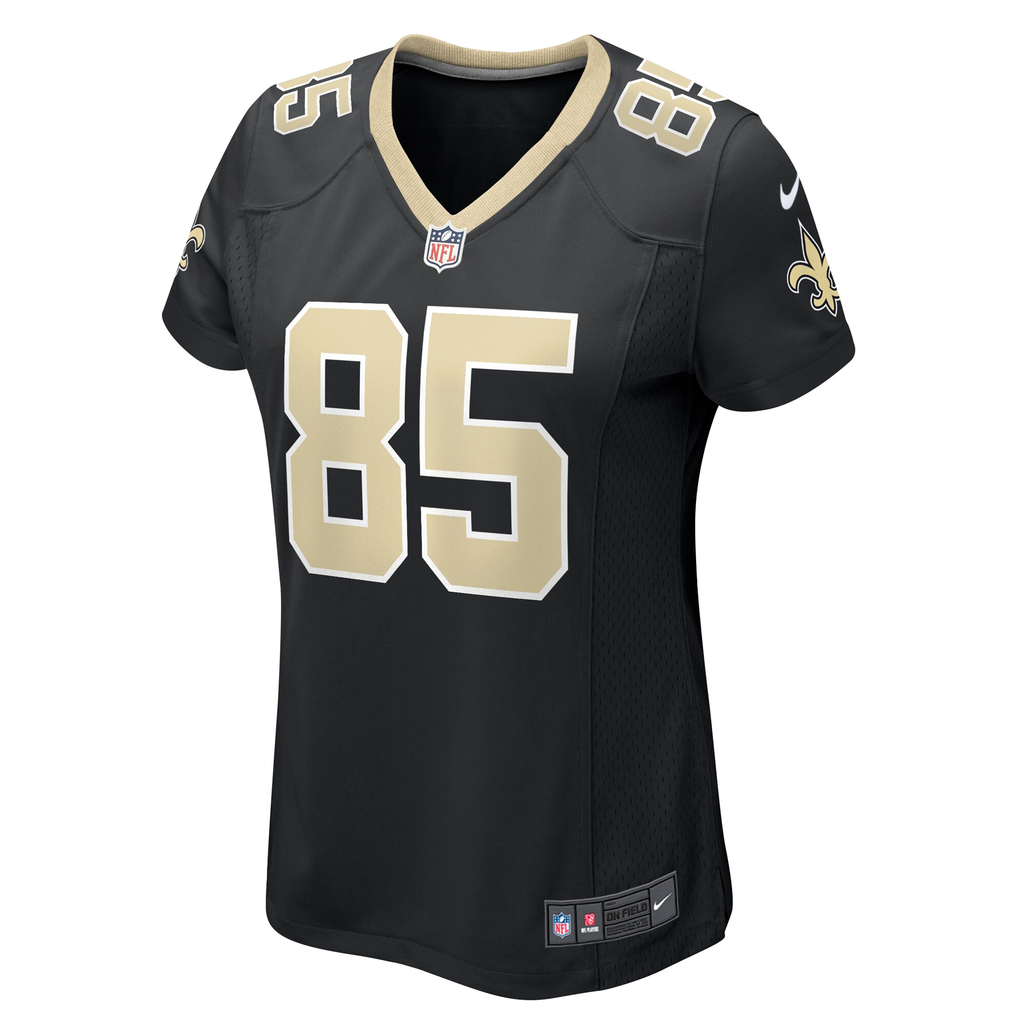 Alternative view of Women's New Orleans Saints Jontre Kirklin Black Team Game Jersey JS1473 nicesnker