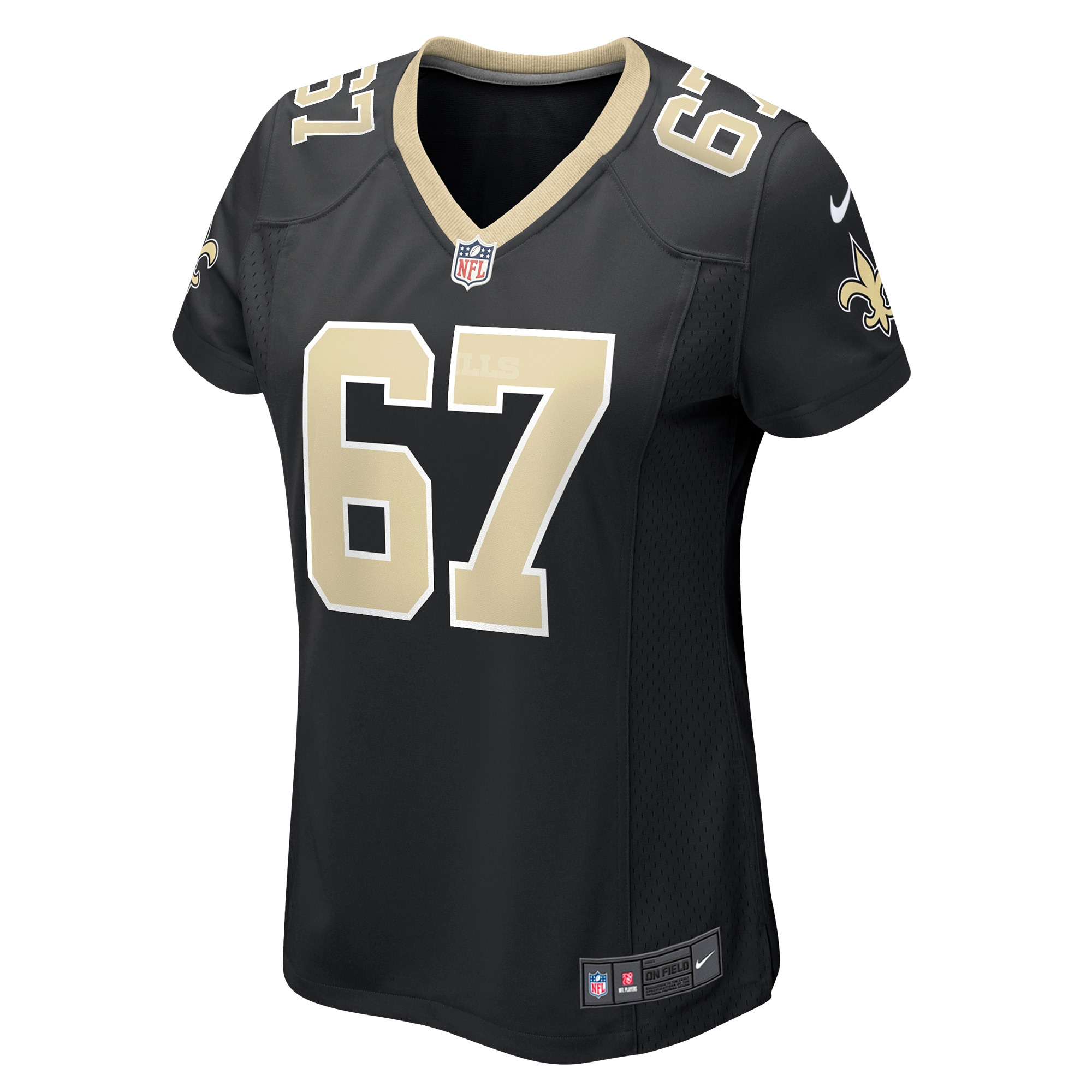 Alternative view of Women's New Orleans Saints Landon Young Black Game Jersey JS5029 nicesnker