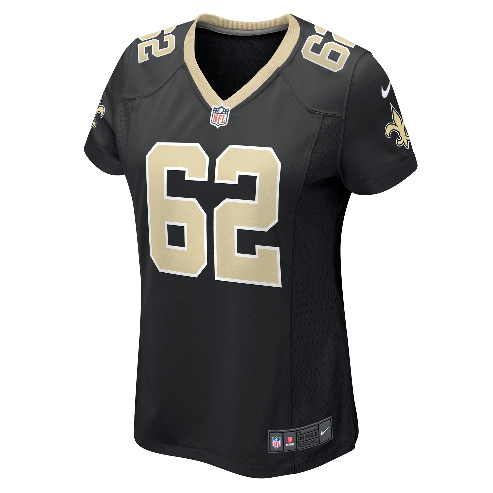 Alternative view of Women's New Orleans Saints Lucas Patrick Black Game Jersey JS4494 nicesnker
