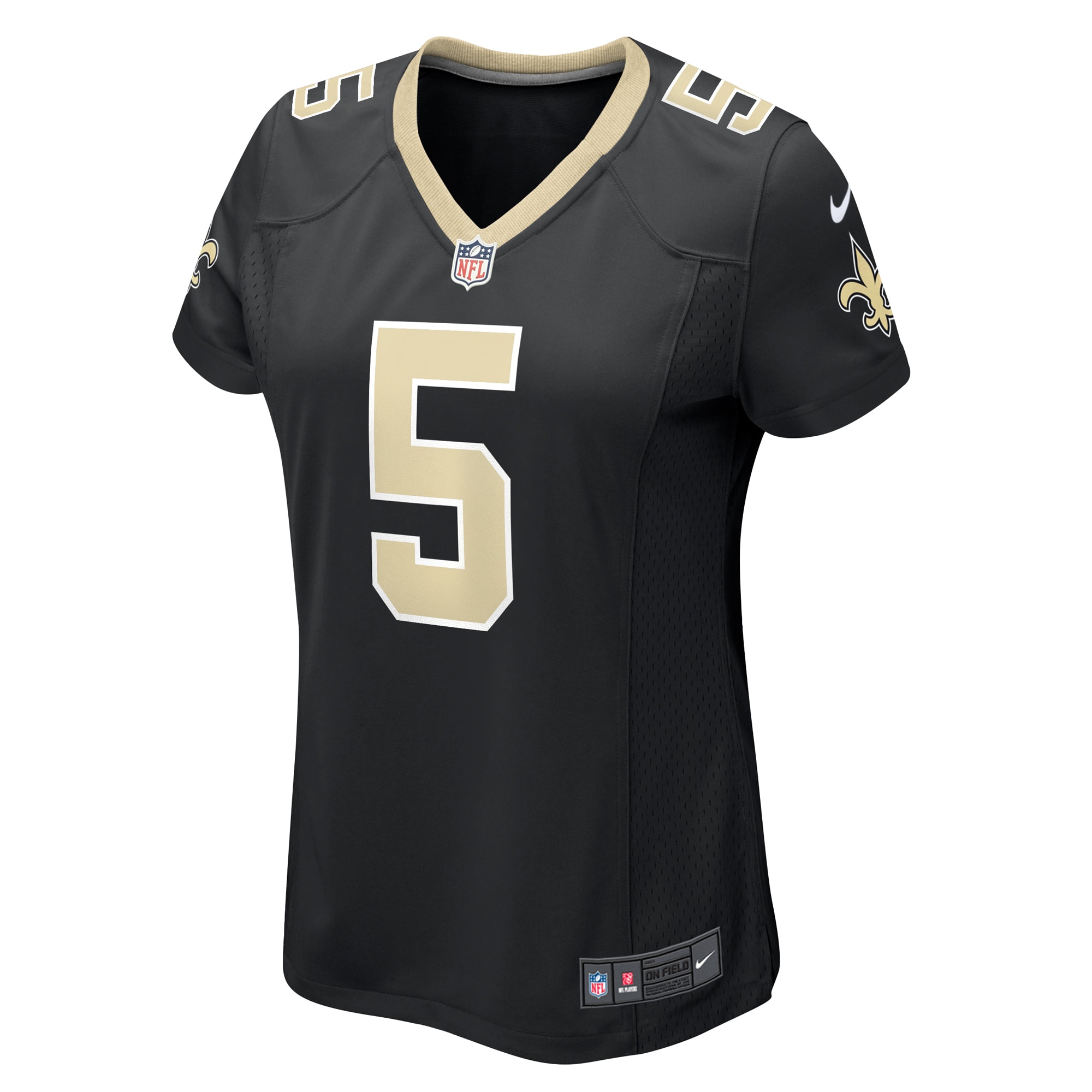 Alternative view of Women's New Orleans Saints Lynn Bowden Jr. Black Team Game Jersey JS7881 nicesnker