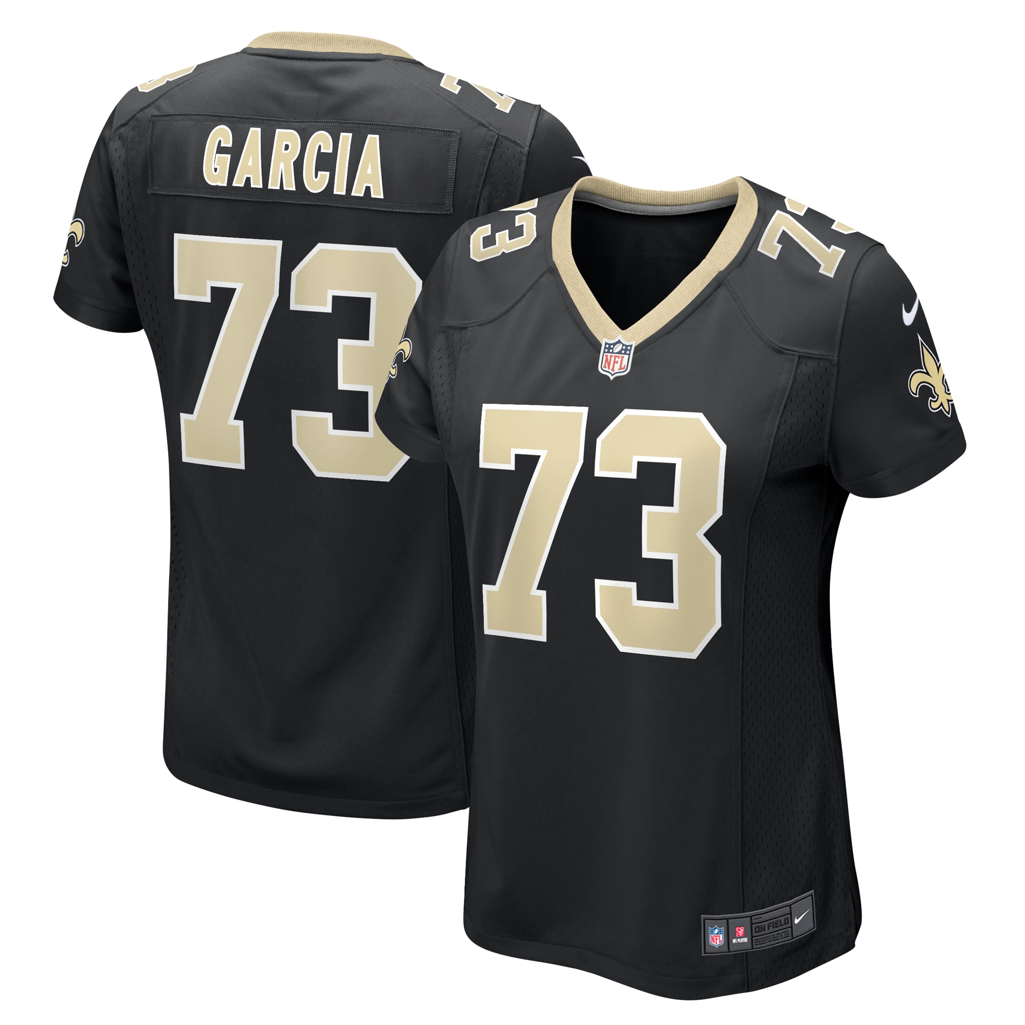 Women's New Orleans Saints Max Garcia Black Team Game Jersey JS4101 nicesnker