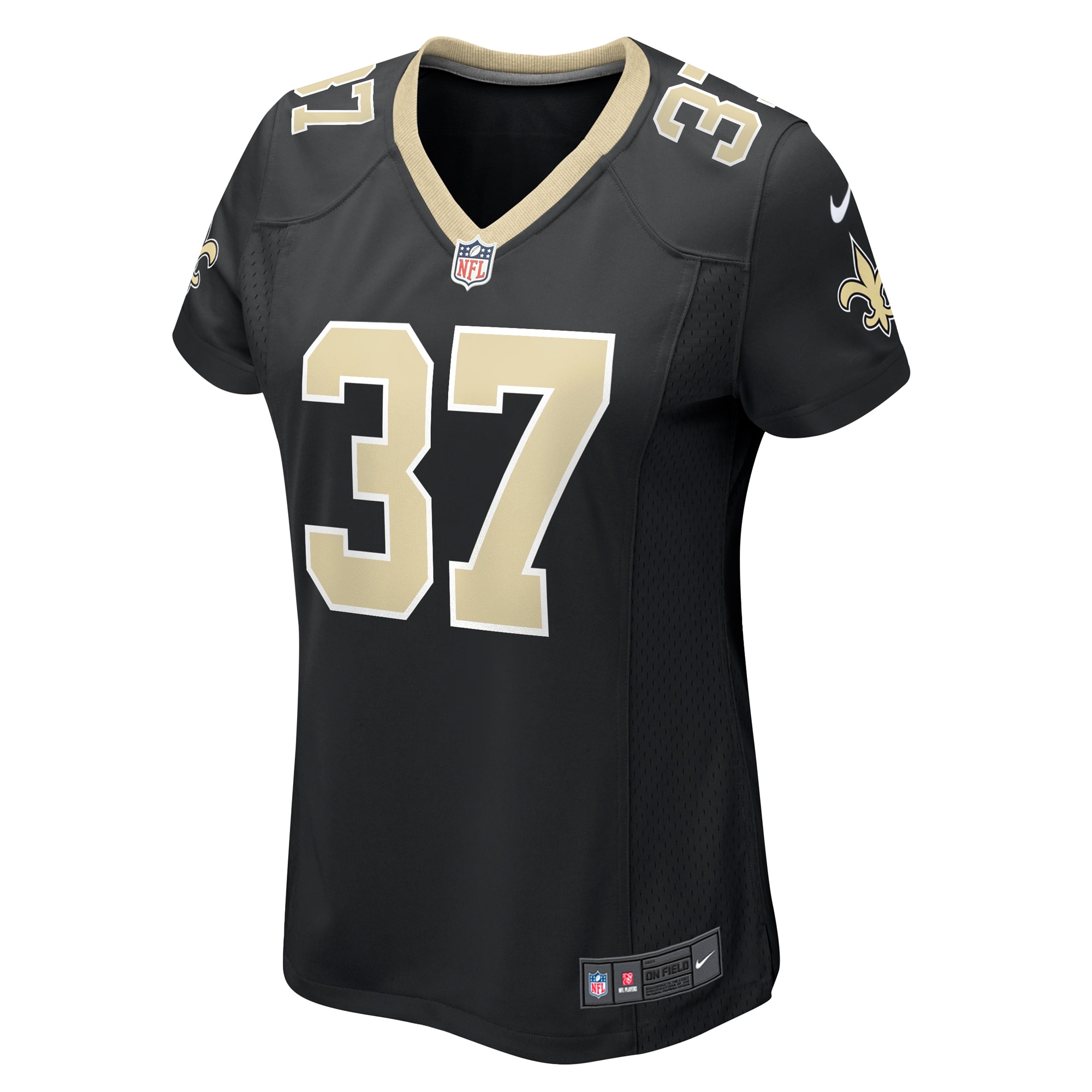 Alternative view of Women's New Orleans Saints Mims Black Team Game Jersey JS5977 nicesnker
