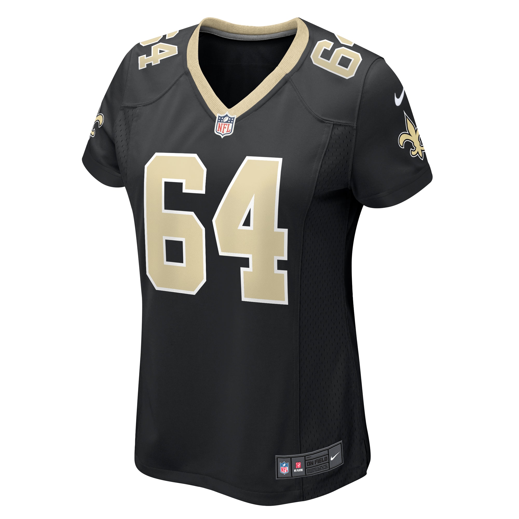 Alternative view of Women's New Orleans Saints Nick Saldiveri Black Team Game Jersey JS6873 nicesnker