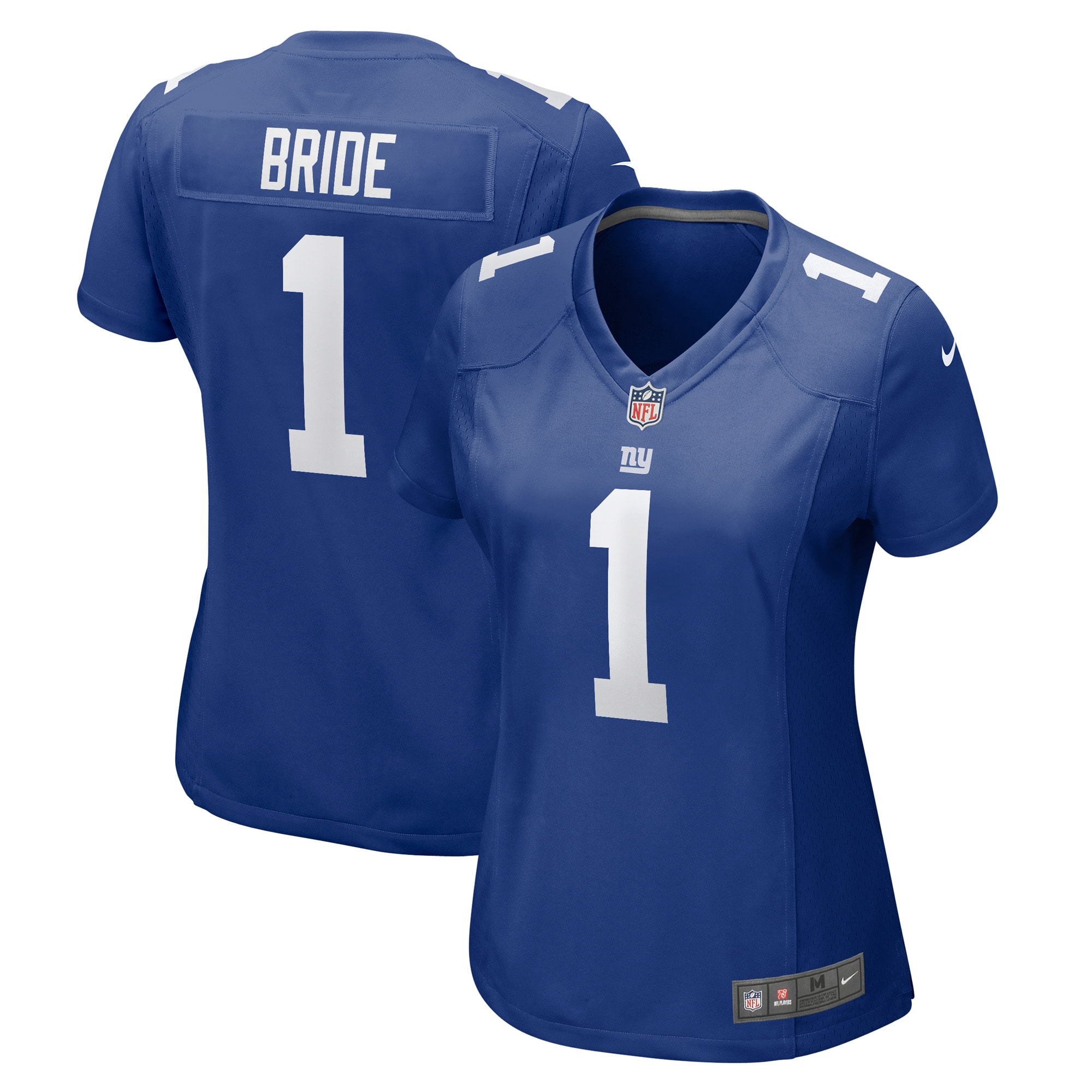 Women's New York Giants Number 1 Bride Royal Game Jersey JS2020 nicesnker