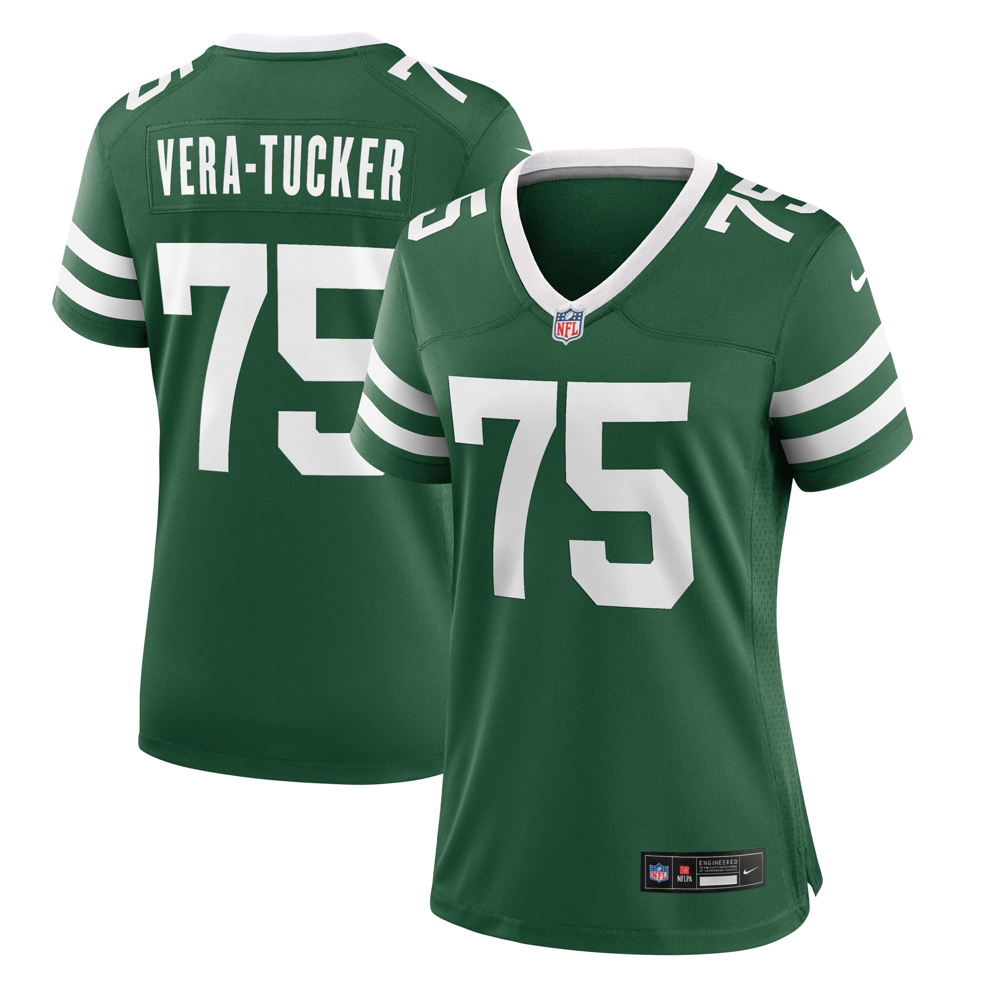 Women's New York Jets Alijah Vera-Tucker Legacy Green Team Game Jersey JS4608 nicesnker