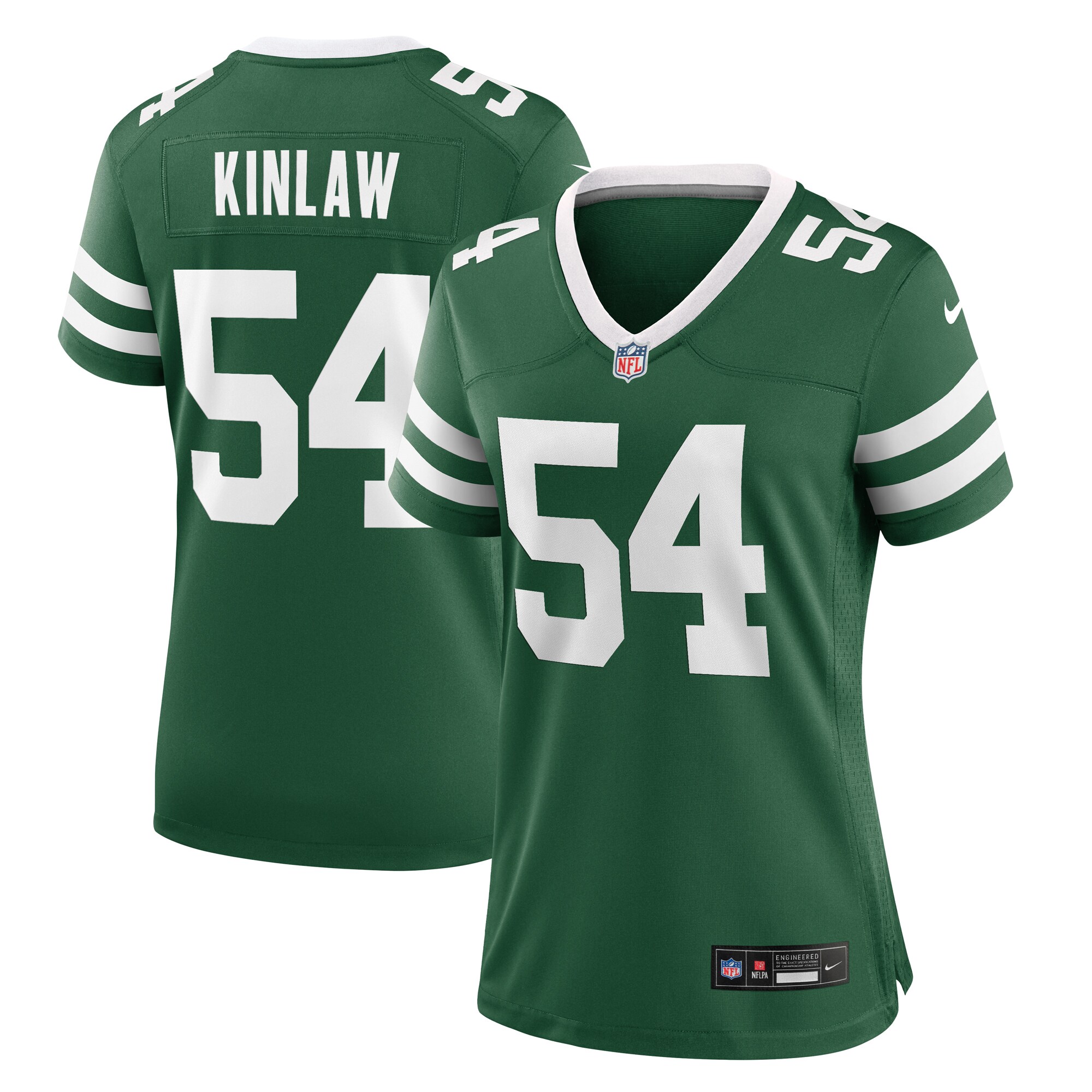Women's New York Jets Javon Kinlaw Legacy Green Team Game Jersey JS6294 nicesnker