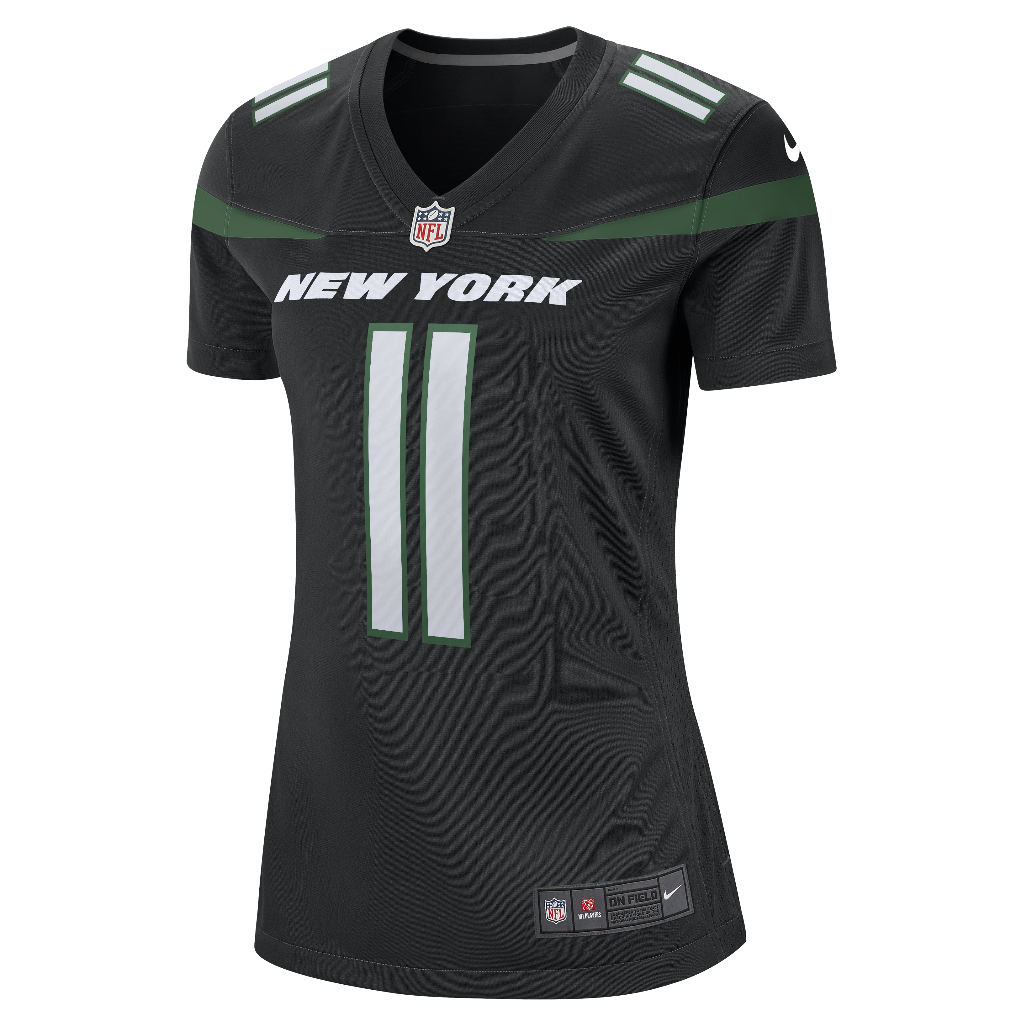 Alternative view of Women's New York Jets Jermaine Johnson II Stealth Black Alternate Game Jersey JS2670 nicesnker