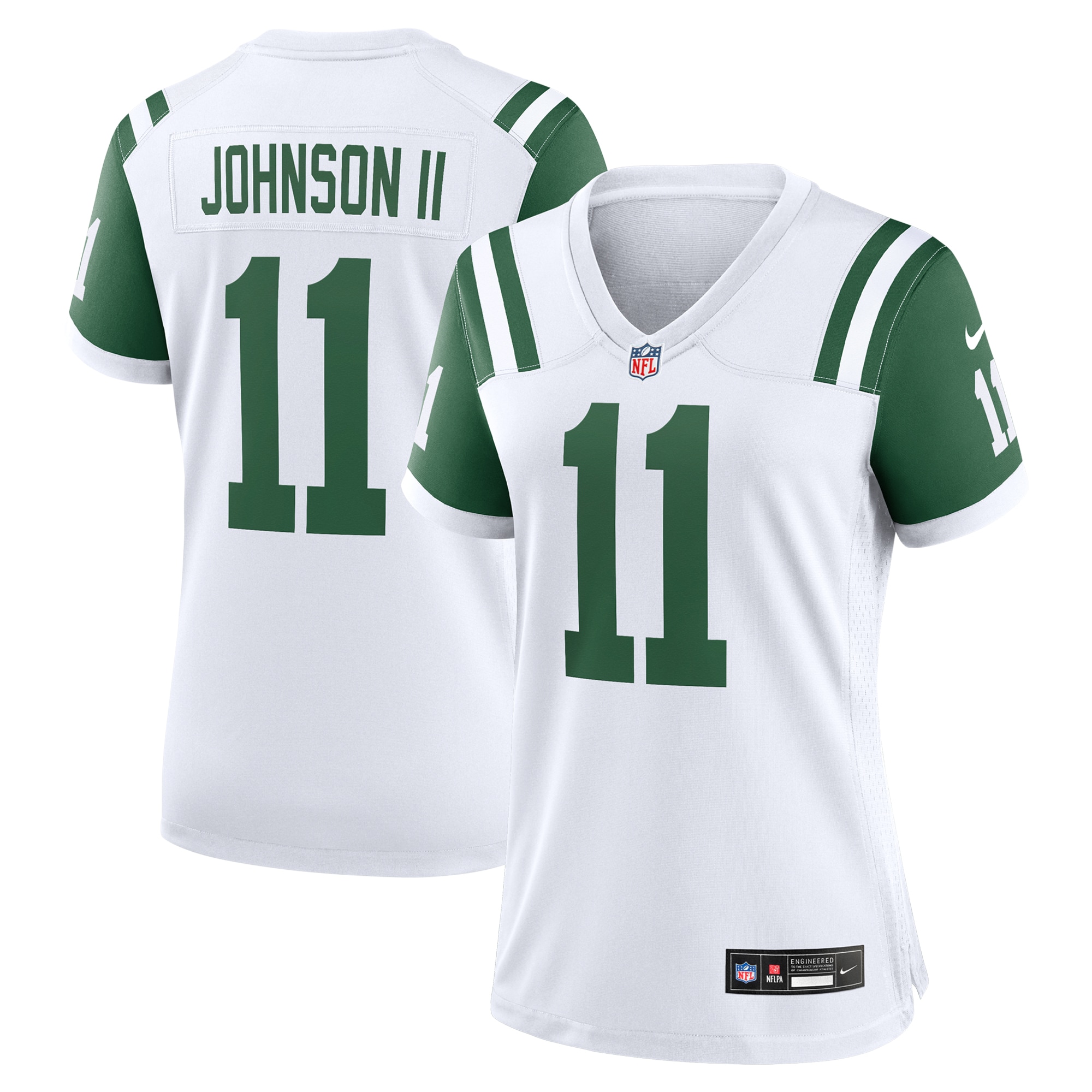 Women's New York Jets Jermaine Johnson II White Classic Alternate Player Game Jersey JS4610 nicesnker