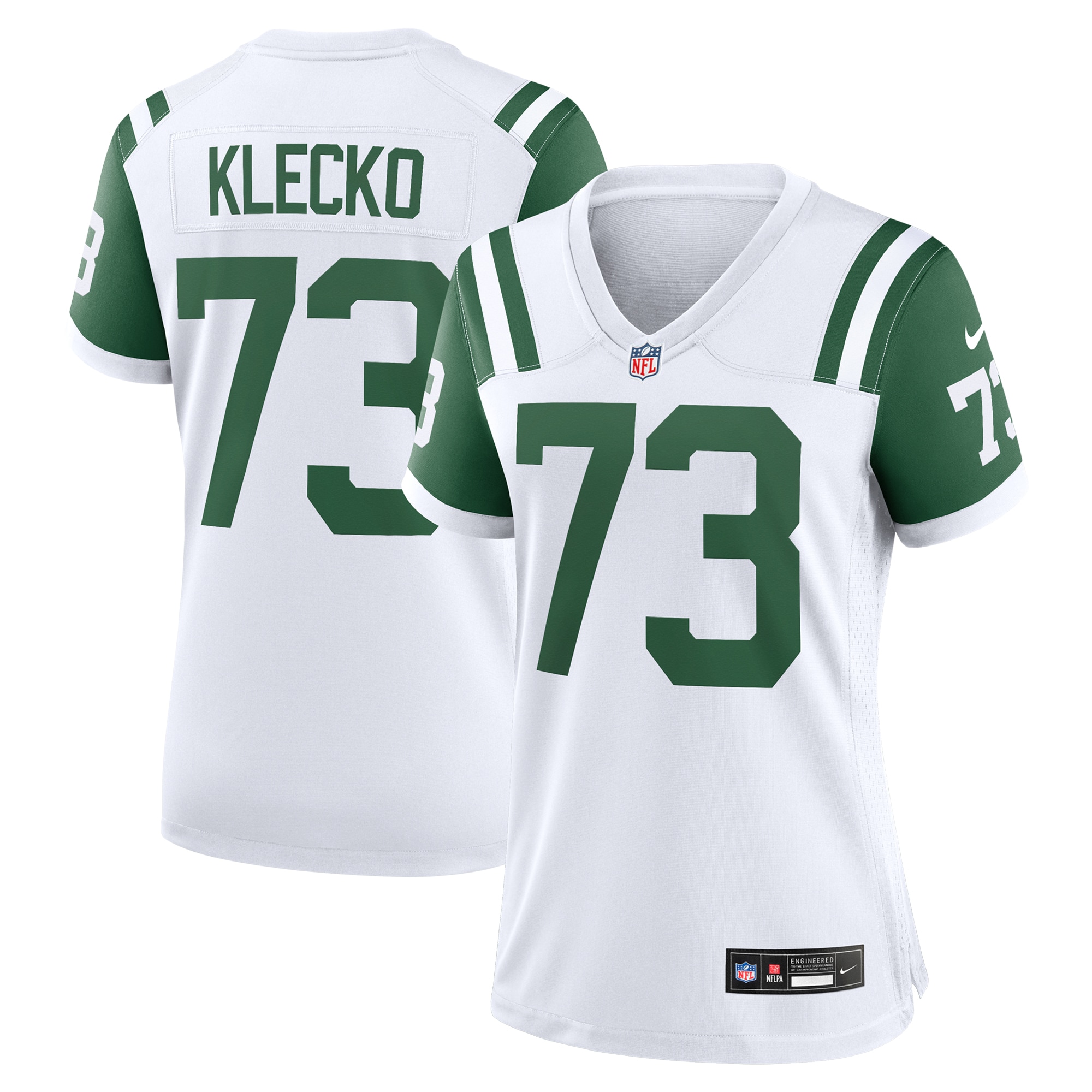 Women's New York Jets Joe Klecko White Classic Alternate Retired Player Game Jersey JS6331 nicesnker