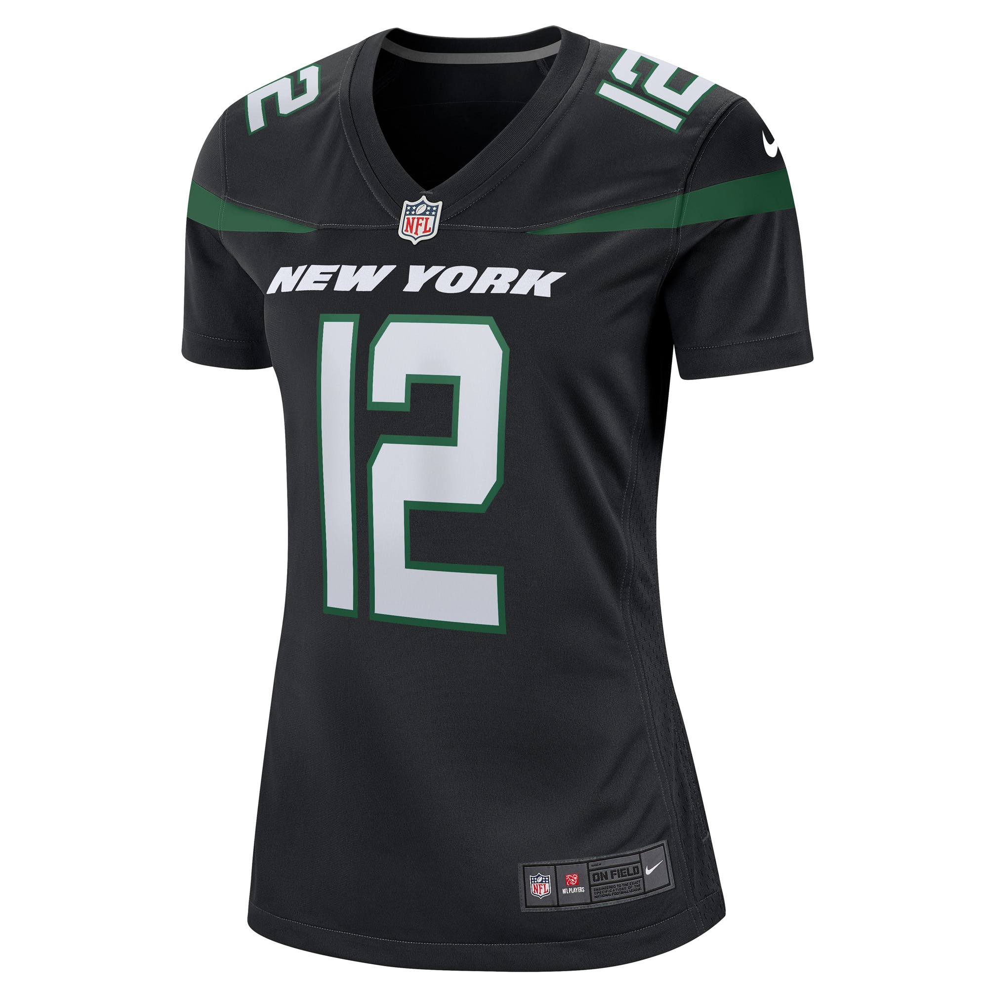 Alternative view of Women's New York Jets Joe Namath Black Retired Player Jersey JS5607 nicesnker