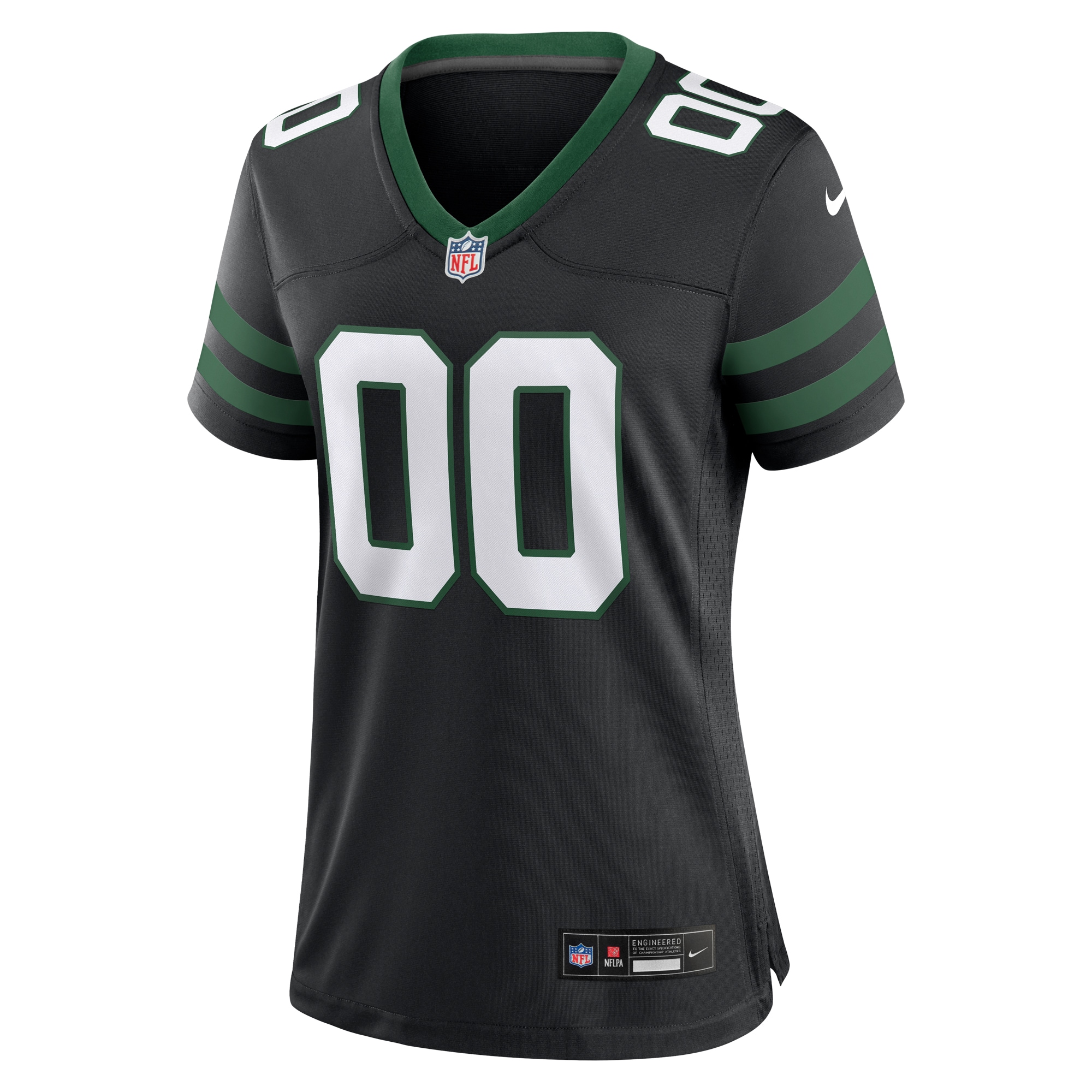 Alternative view of Women's New York Jets Legacy Black Alternate Custom Game Jersey JS2278 nicesnker