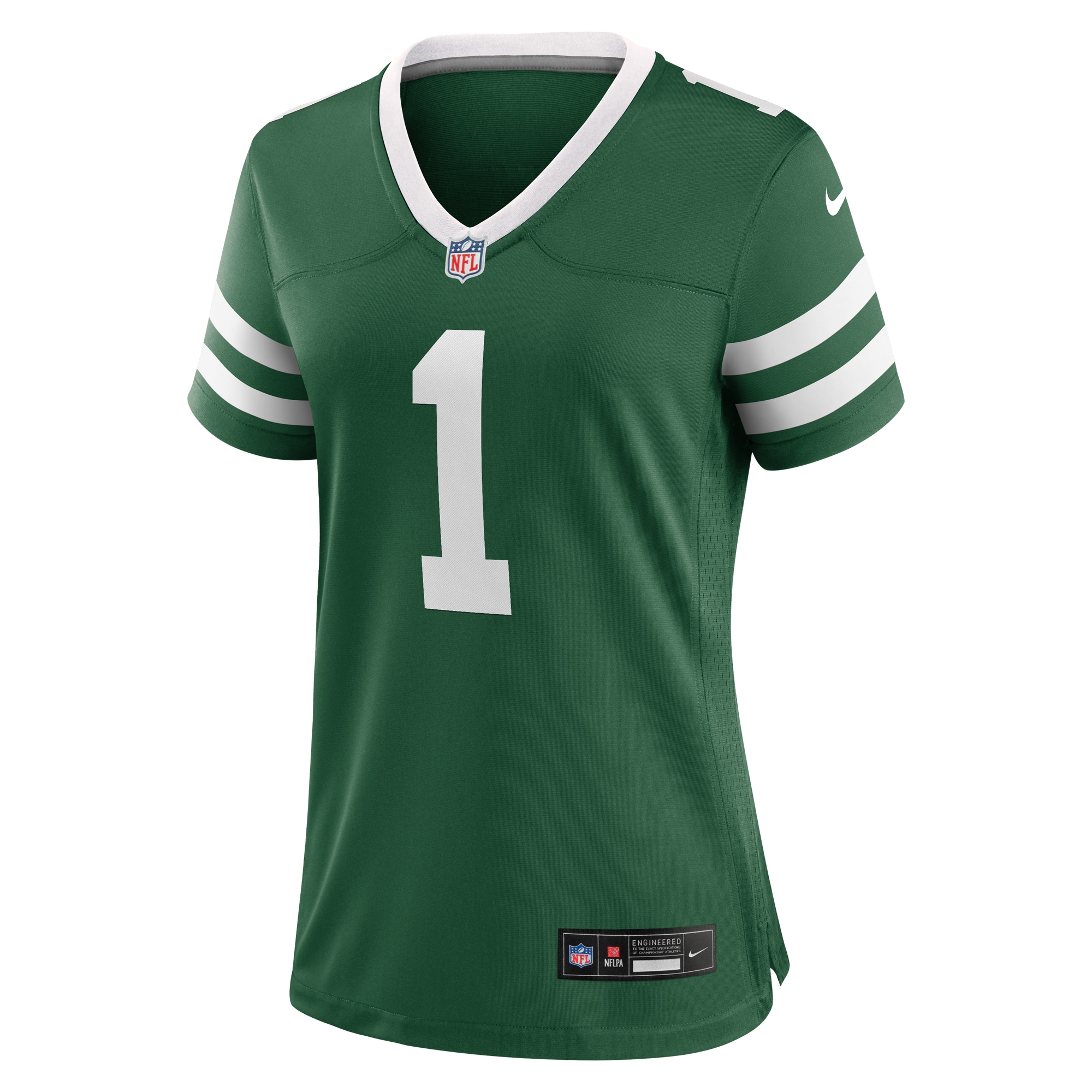 Alternative view of Women's New York Jets Legacy Green #1 Mom Game Jersey JS9130 nicesnker