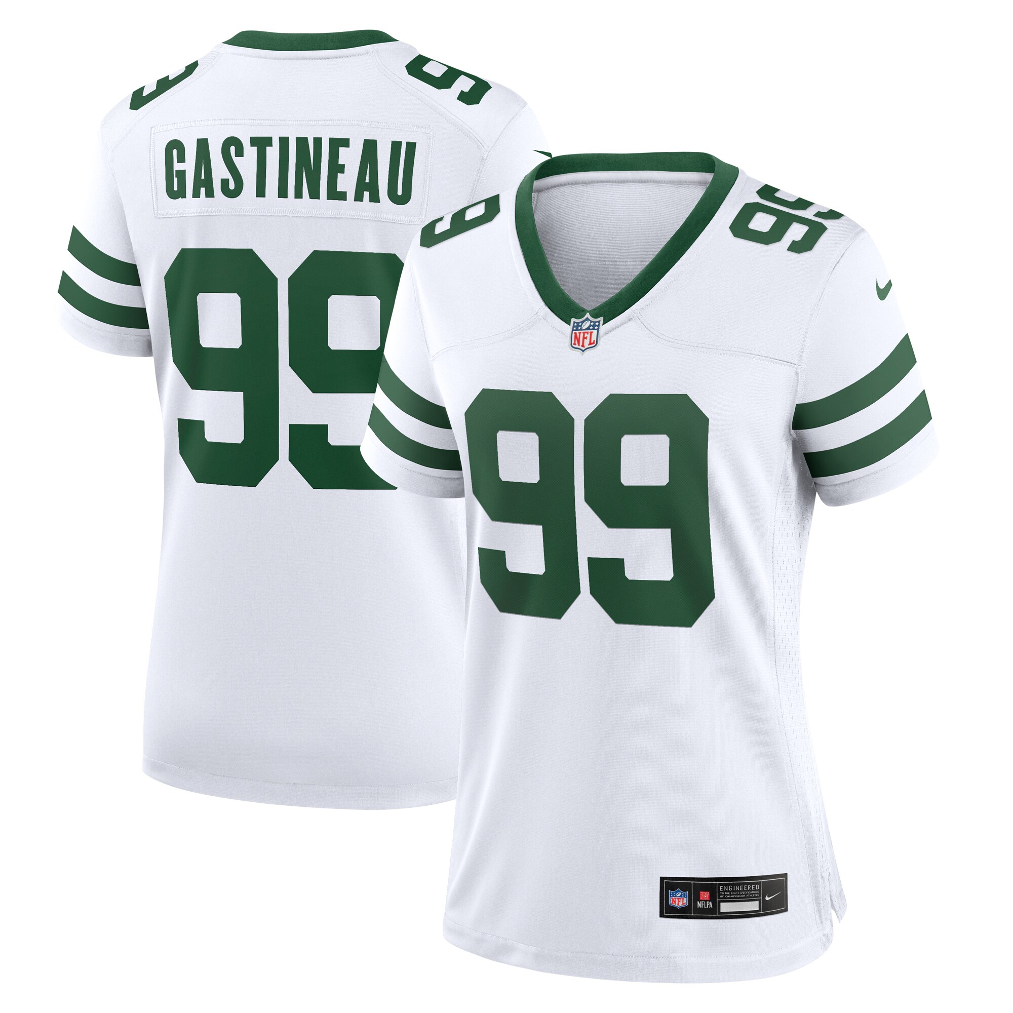 Women's New York Jets Mark Gastineau White Legacy Retired Player Game Jersey JS2439 nicesnker
