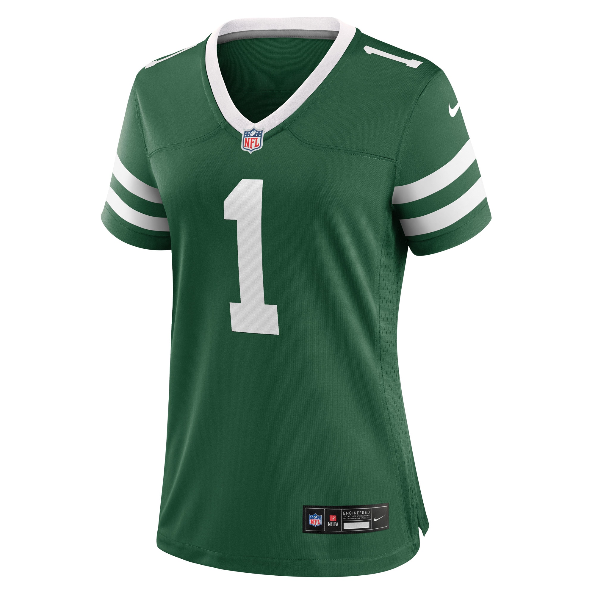 Alternative view of Women's New York Jets Number 1 Bride Legacy Green Game Jersey JS6235 nicesnker