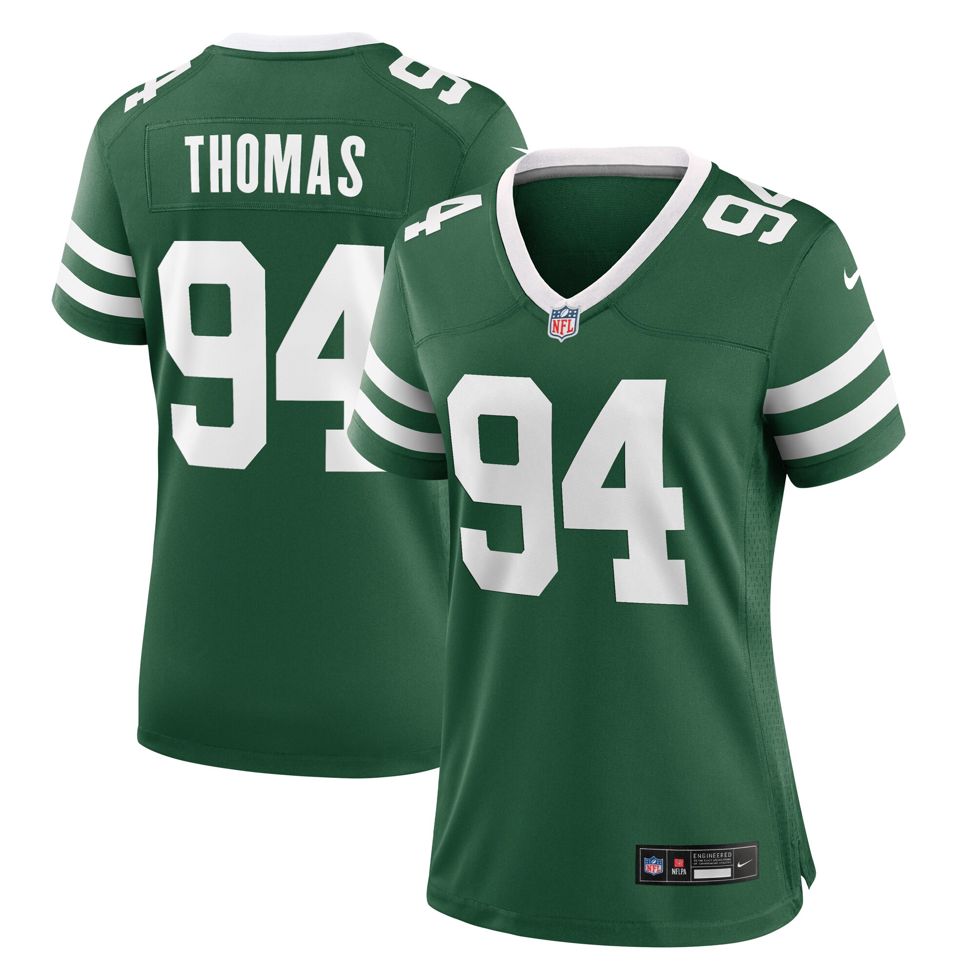 Women's New York Jets Solomon Thomas Legacy Green Team Game Jersey JS4721 nicesnker