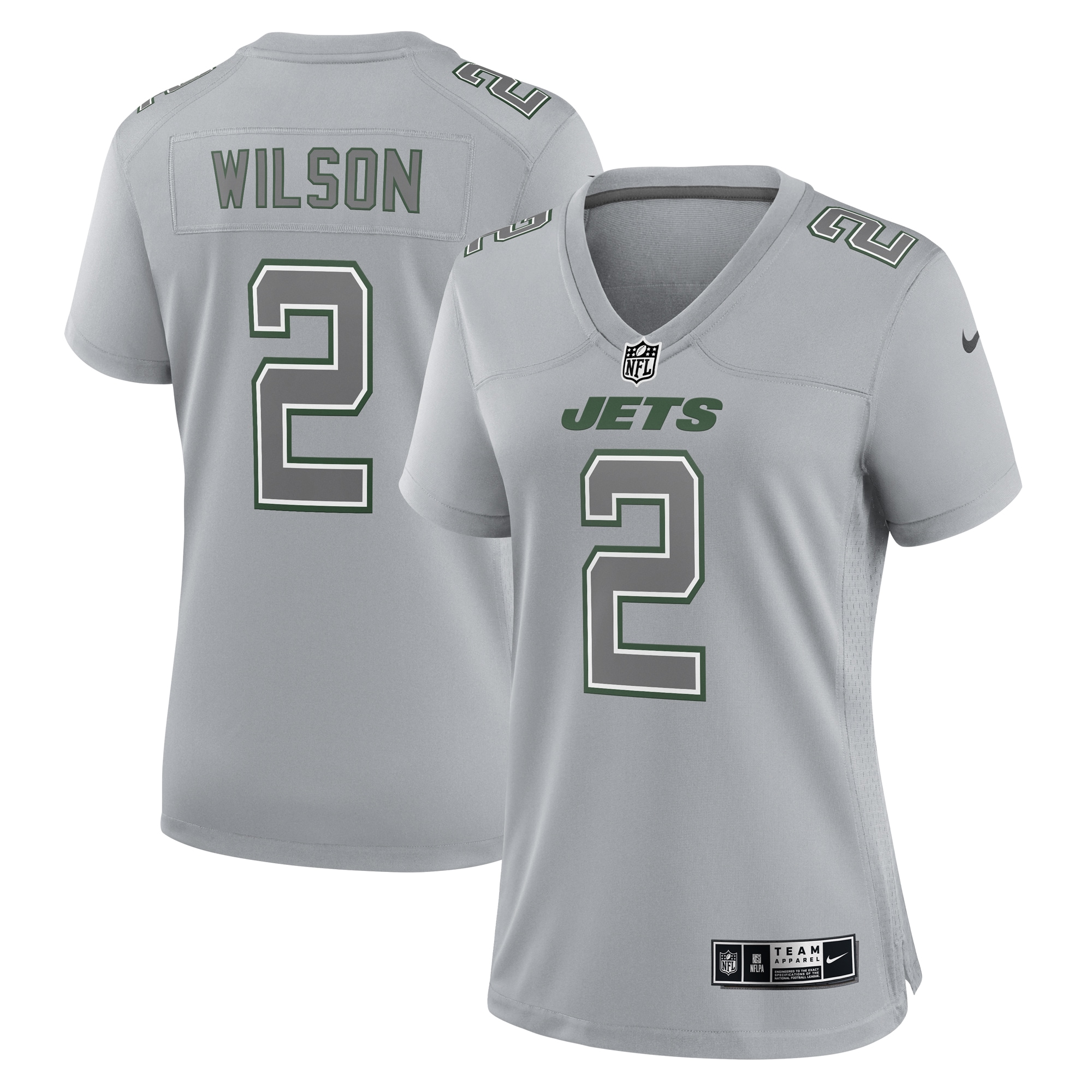 Women's New York Jets Zach Wilson Gray Atmosphere Fashion Game Jersey JS2909 nicesnker