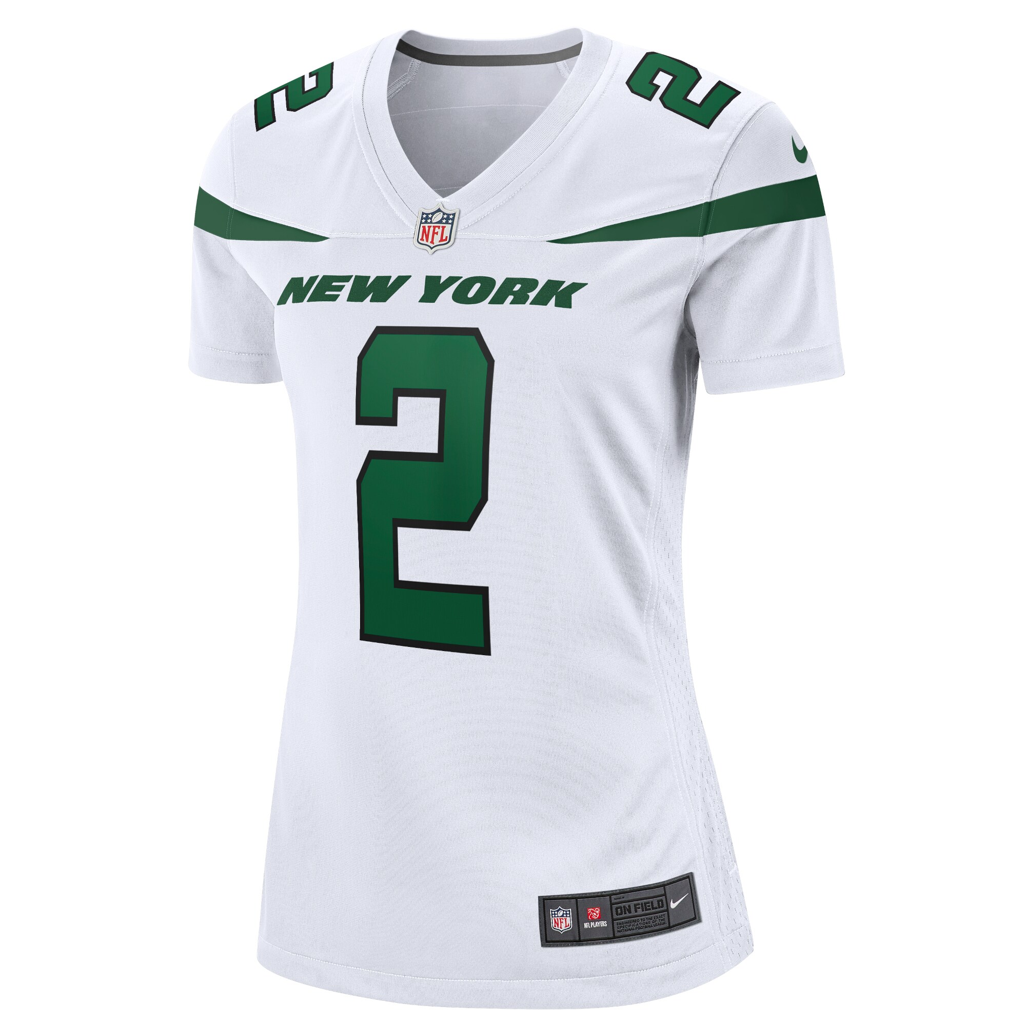 Alternative view of Women's New York Jets Zach Wilson White Player Jersey JS1115 nicesnker