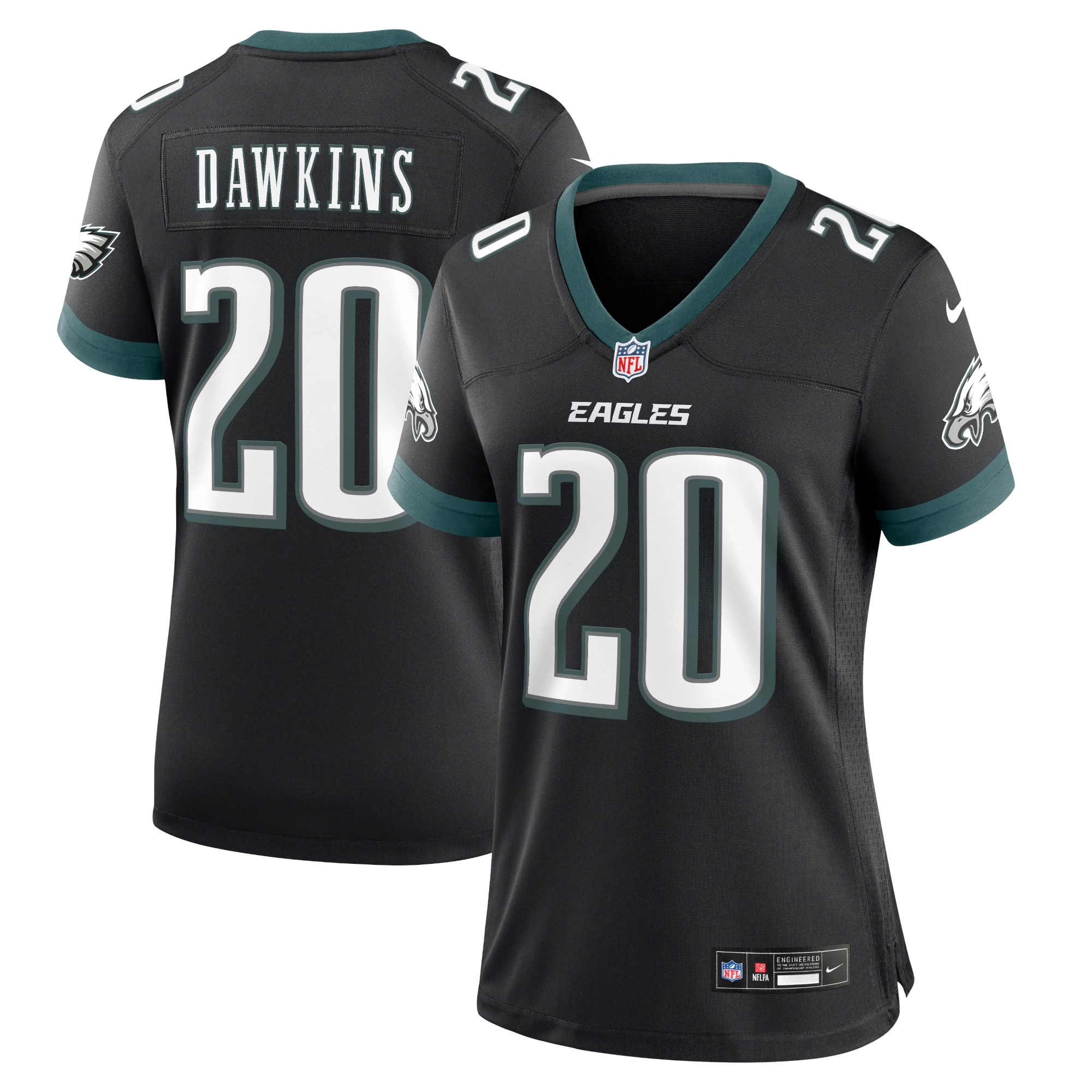 Women's Philadelphia Eagles Brian Dawkins Black Alternate Game Jersey JS7863 nicesnker