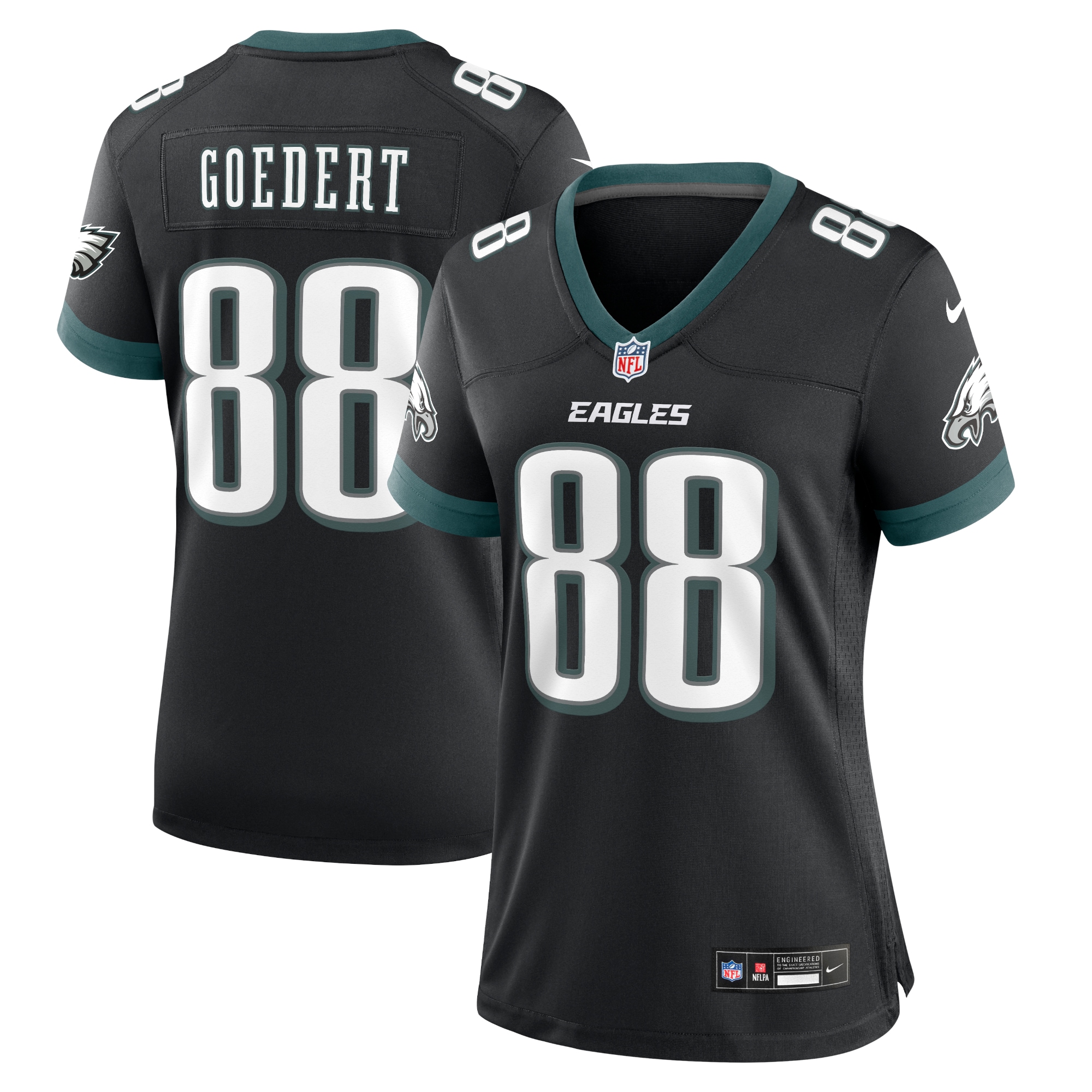 Women's Philadelphia Eagles Dallas Goedert Black Alternate Game Jersey JS8387 nicesnker
