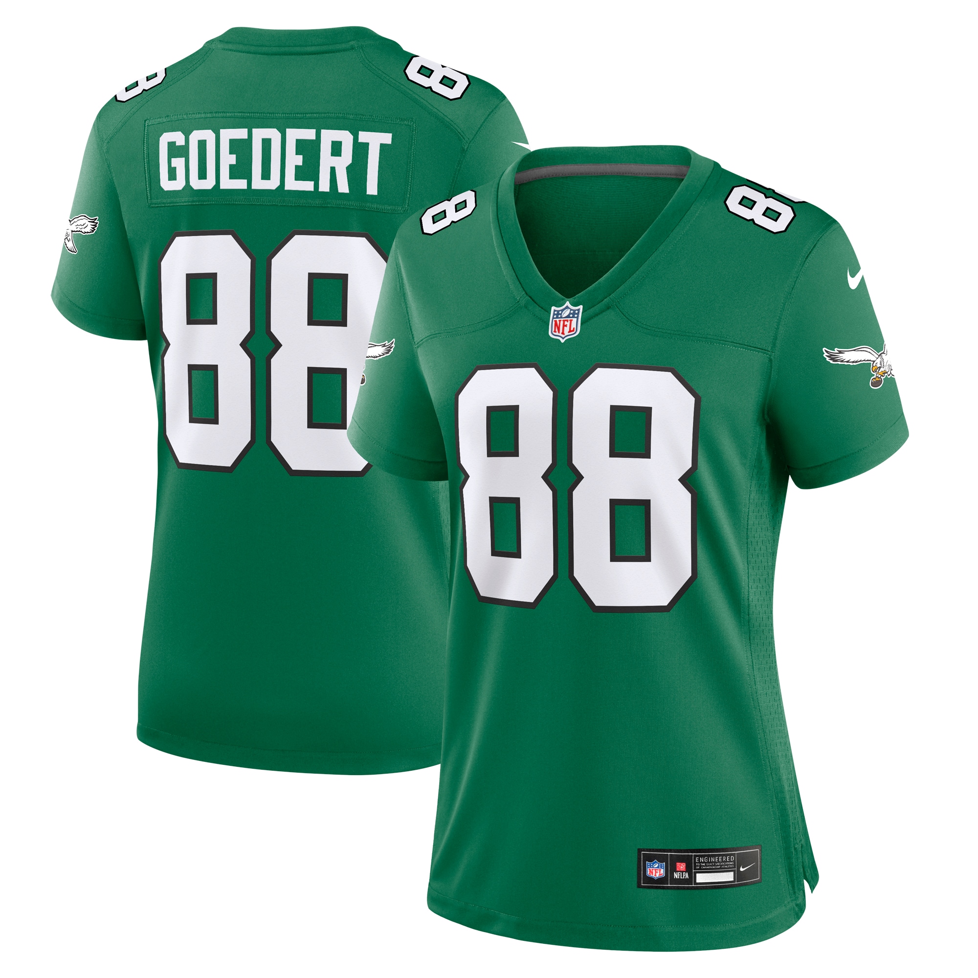 Women's Philadelphia Eagles Dallas Goedert Kelly Green Alternate Game Jersey JS8136 nicesnker