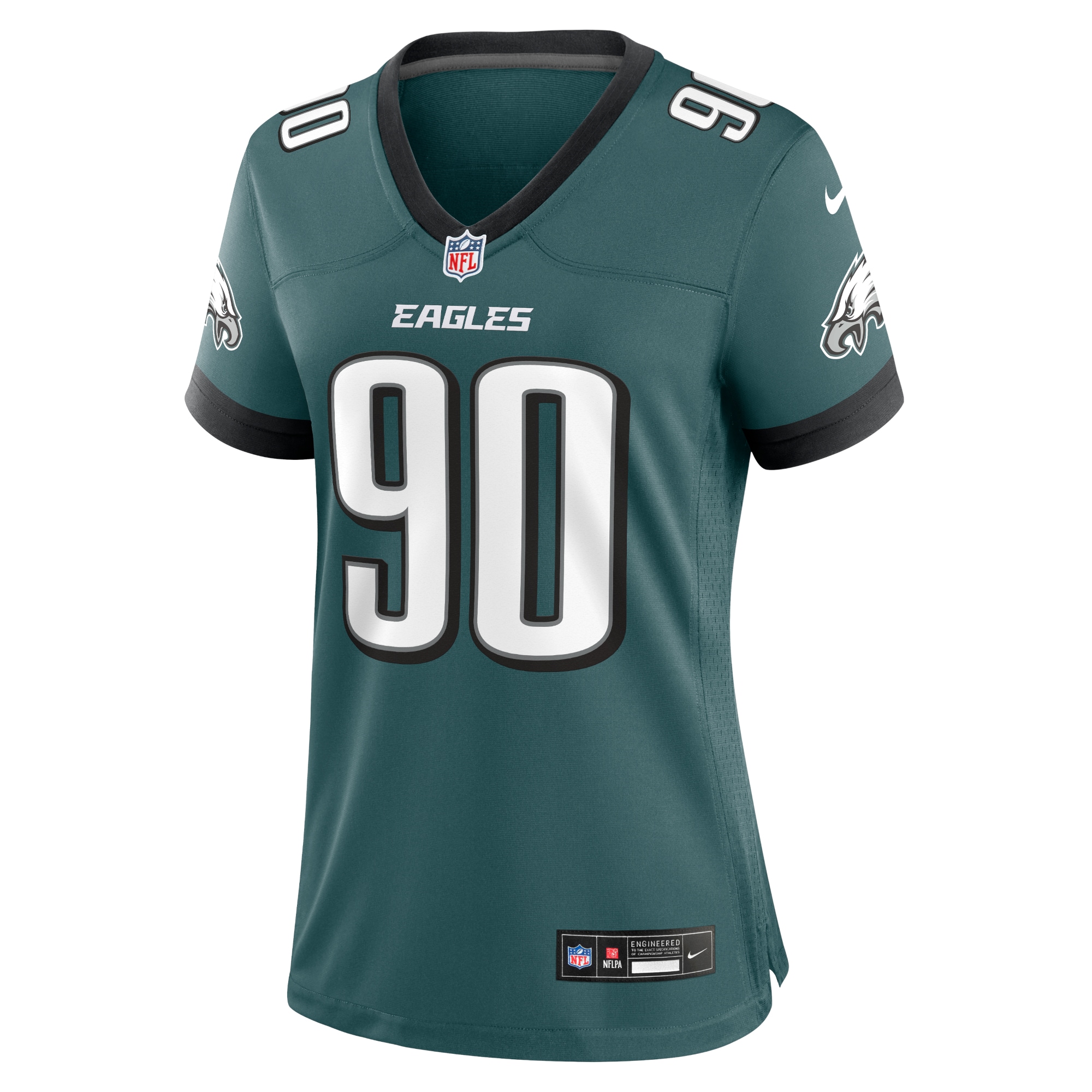 Alternative view of Women's Philadelphia Eagles Davis Midnight Green Team Game Jersey JS9076 nicesnker