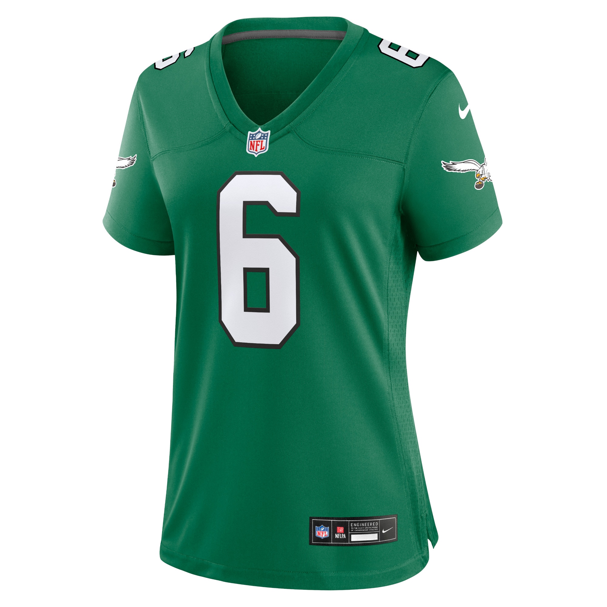 Alternative view of Women's Philadelphia Eagles DeVonta Smith Kelly Green Player Jersey JS8341 nicesnker