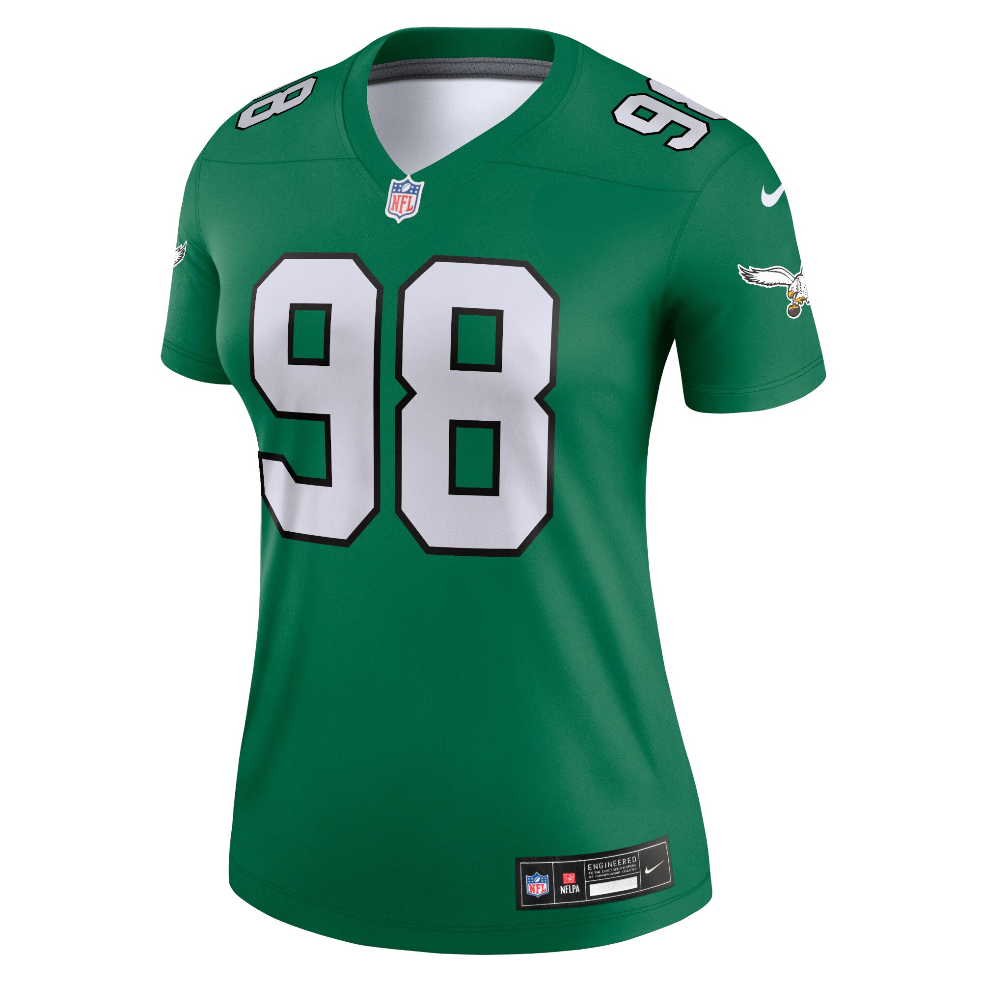 Alternative view of Women's Philadelphia Eagles Jalen Carter Kelly Green Alternate Legend Player Performance Top JS9026 nicesnker