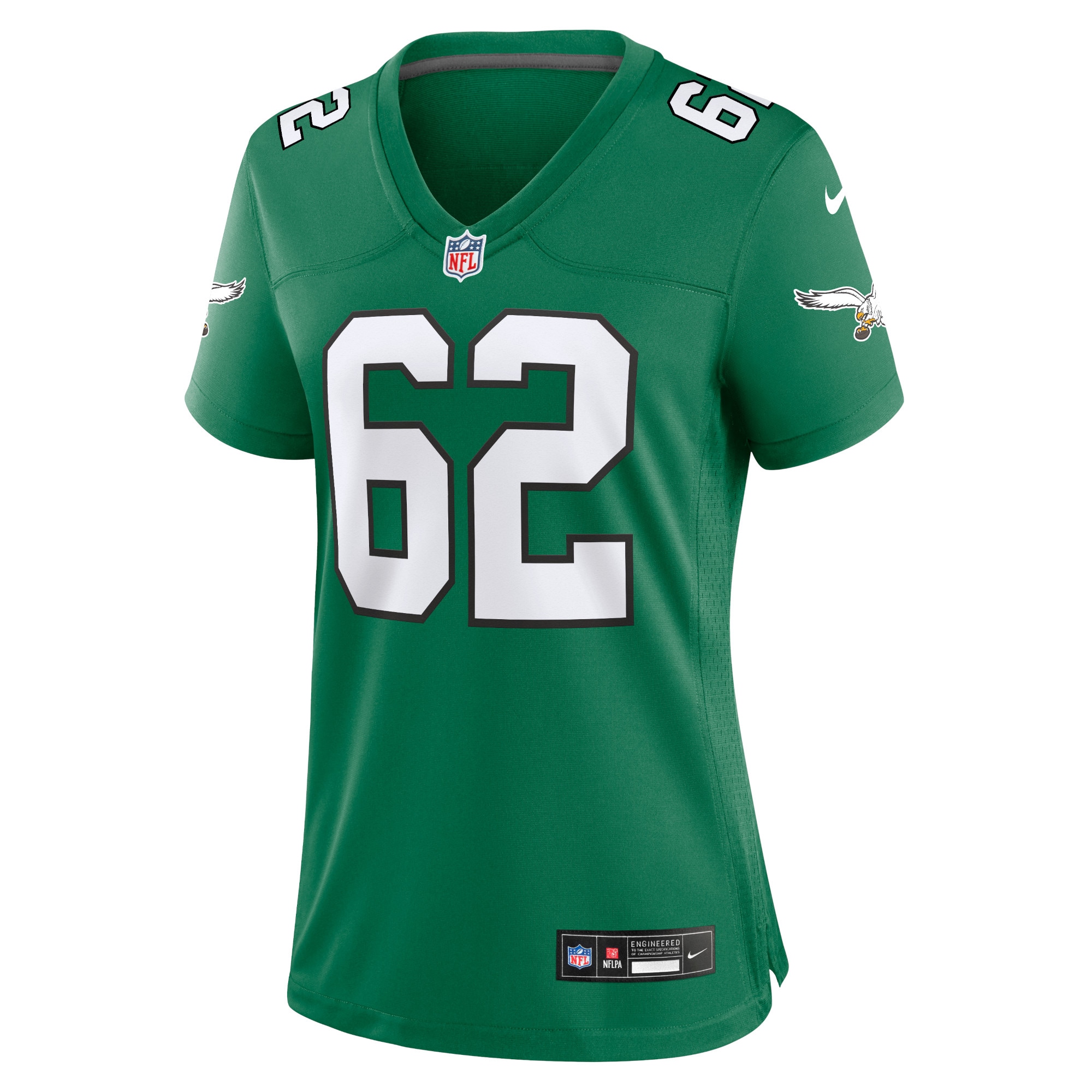 Alternative view of Women's Philadelphia Eagles Jason Kelce Kelly Green Player Jersey JS5372 nicesnker