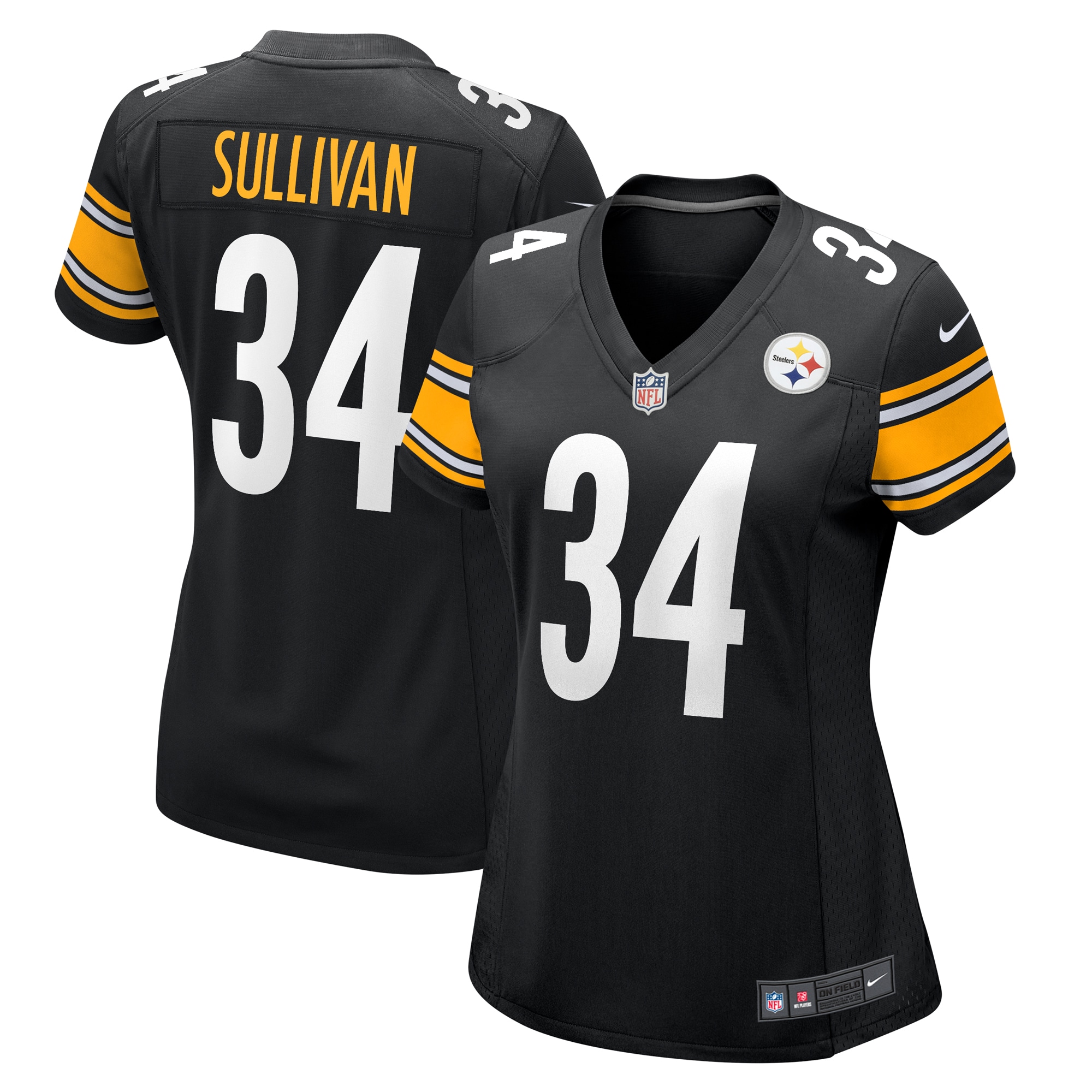 Women's Pittsburgh Steelers Chandon Sullivan Black Game Jersey JS8901 nicesnker