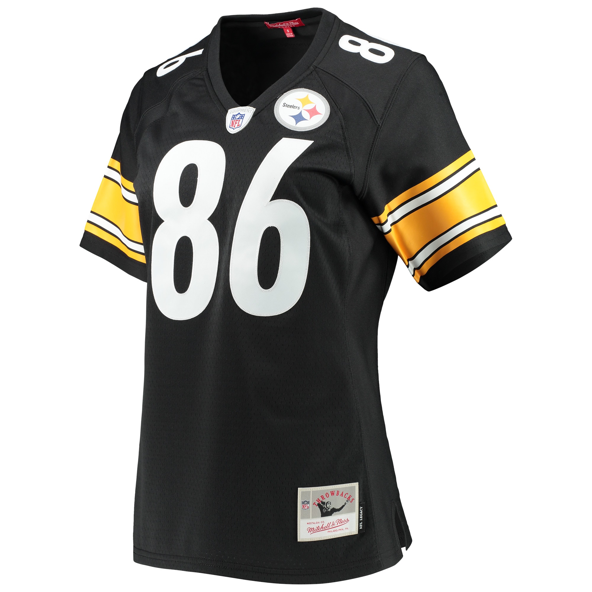 Alternative view of Women's Pittsburgh Steelers Hines Ward Mitchell & Ness Black Legacy Player Jersey JS4070 nicesnker