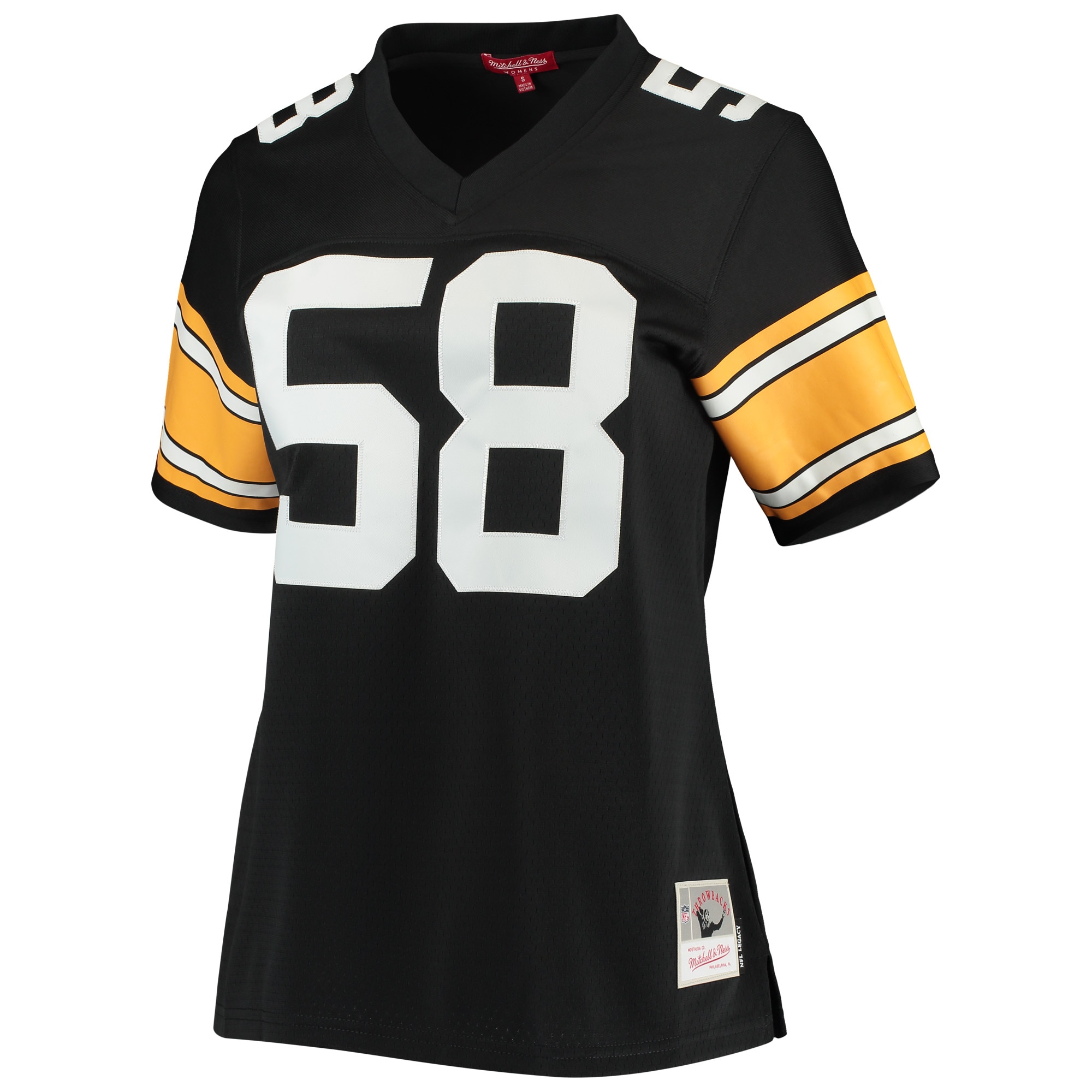 Alternative view of Women's Pittsburgh Steelers Jack Lambert Mitchell & Ness Black Legacy Player Jersey JS2365 nicesnker