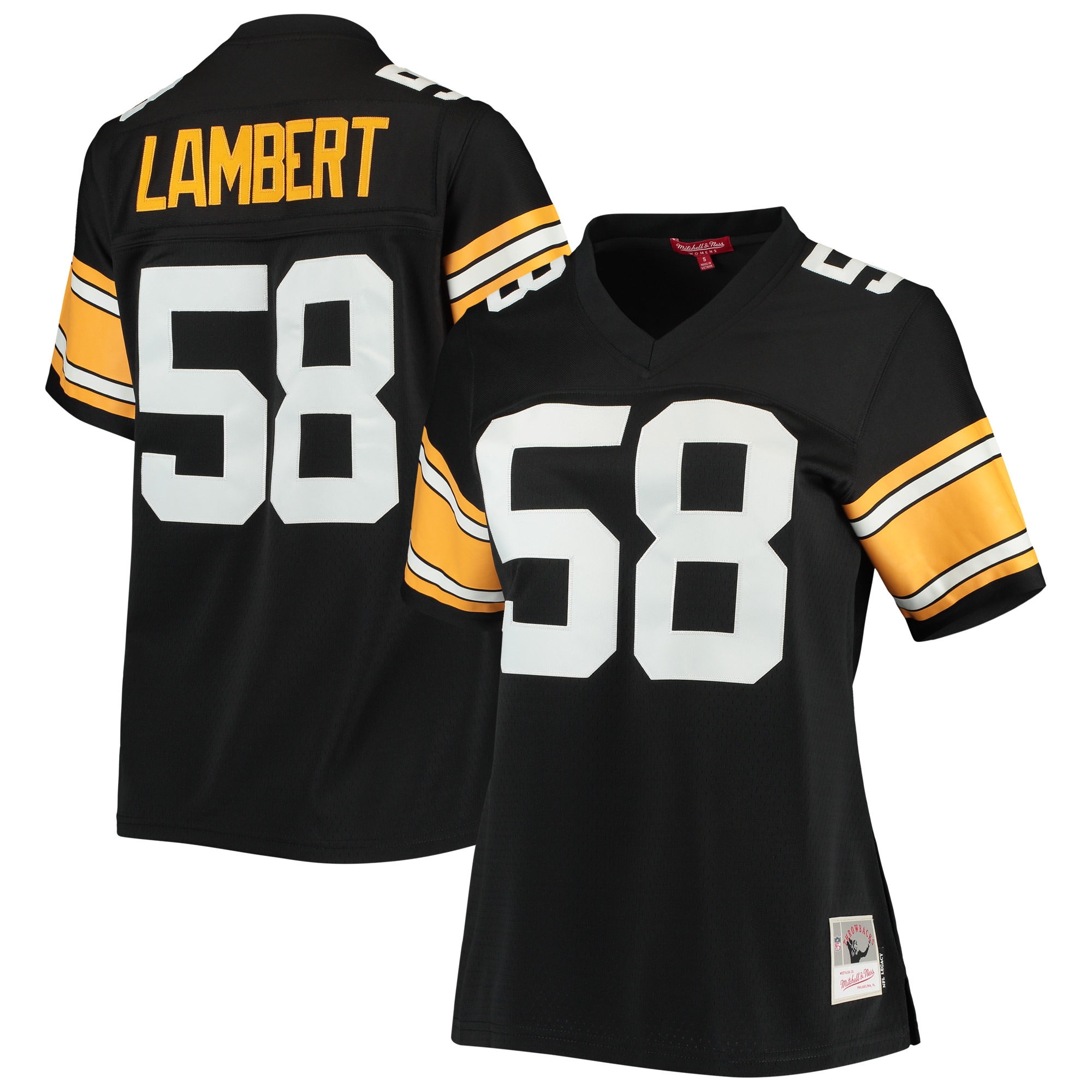 Women's Pittsburgh Steelers Jack Lambert Mitchell & Ness Black Legacy Player Jersey JS2365 nicesnker