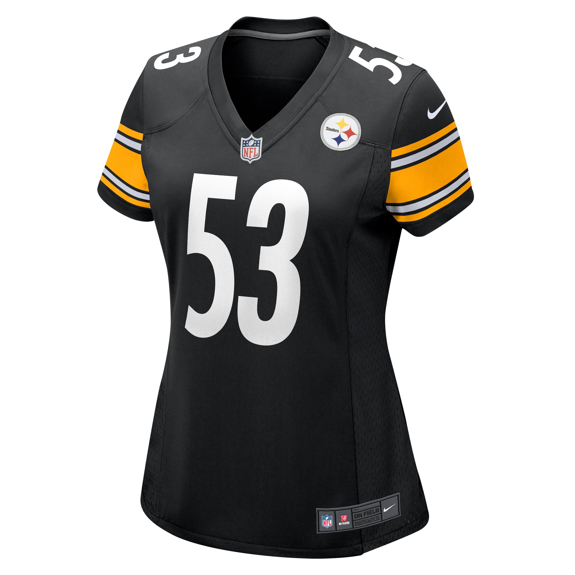 Alternative view of Women's Pittsburgh Steelers Kyron Johnson Black Game Jersey JS1523 nicesnker