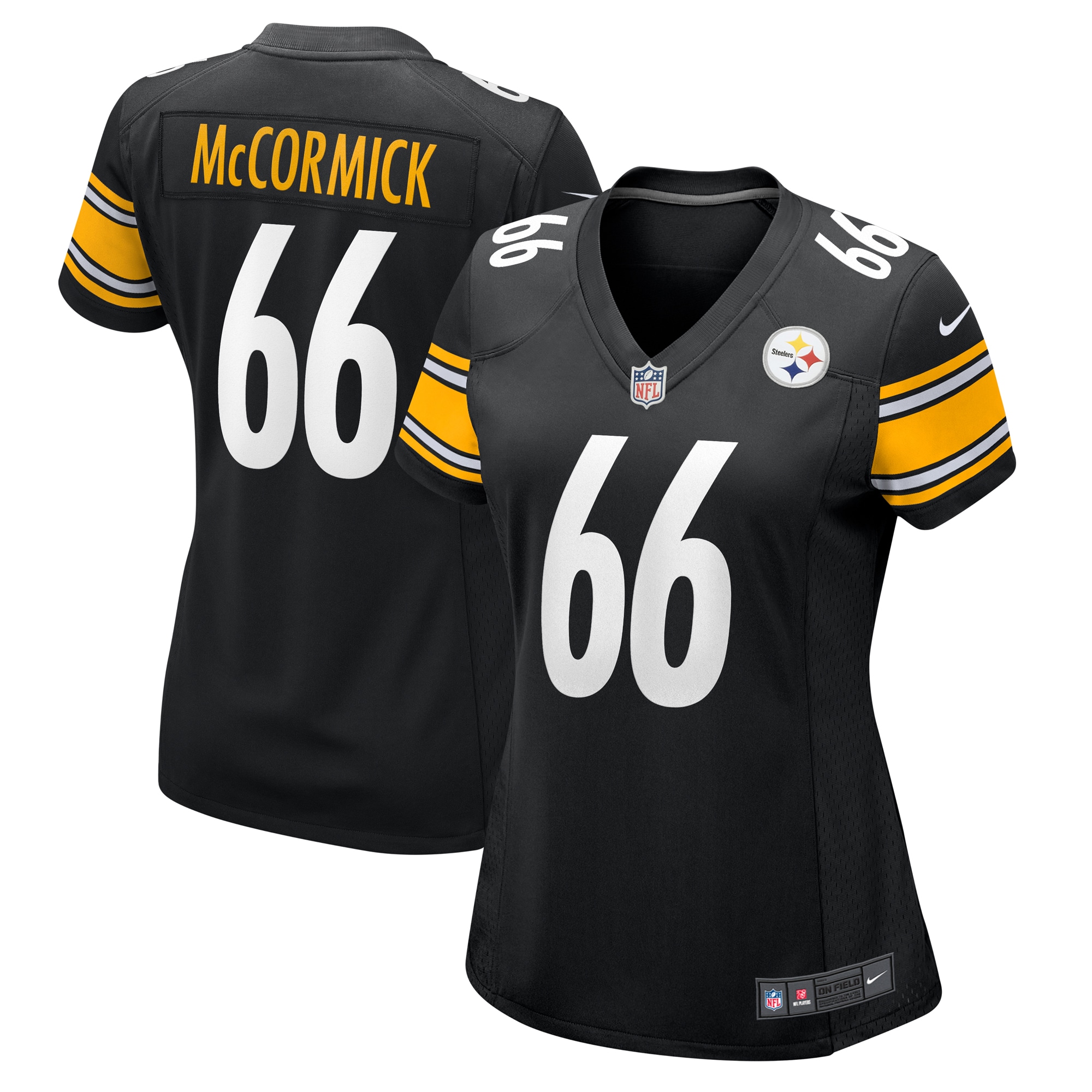 Women's Pittsburgh Steelers Mason McCormick Black Game Jersey JS9245 nicesnker