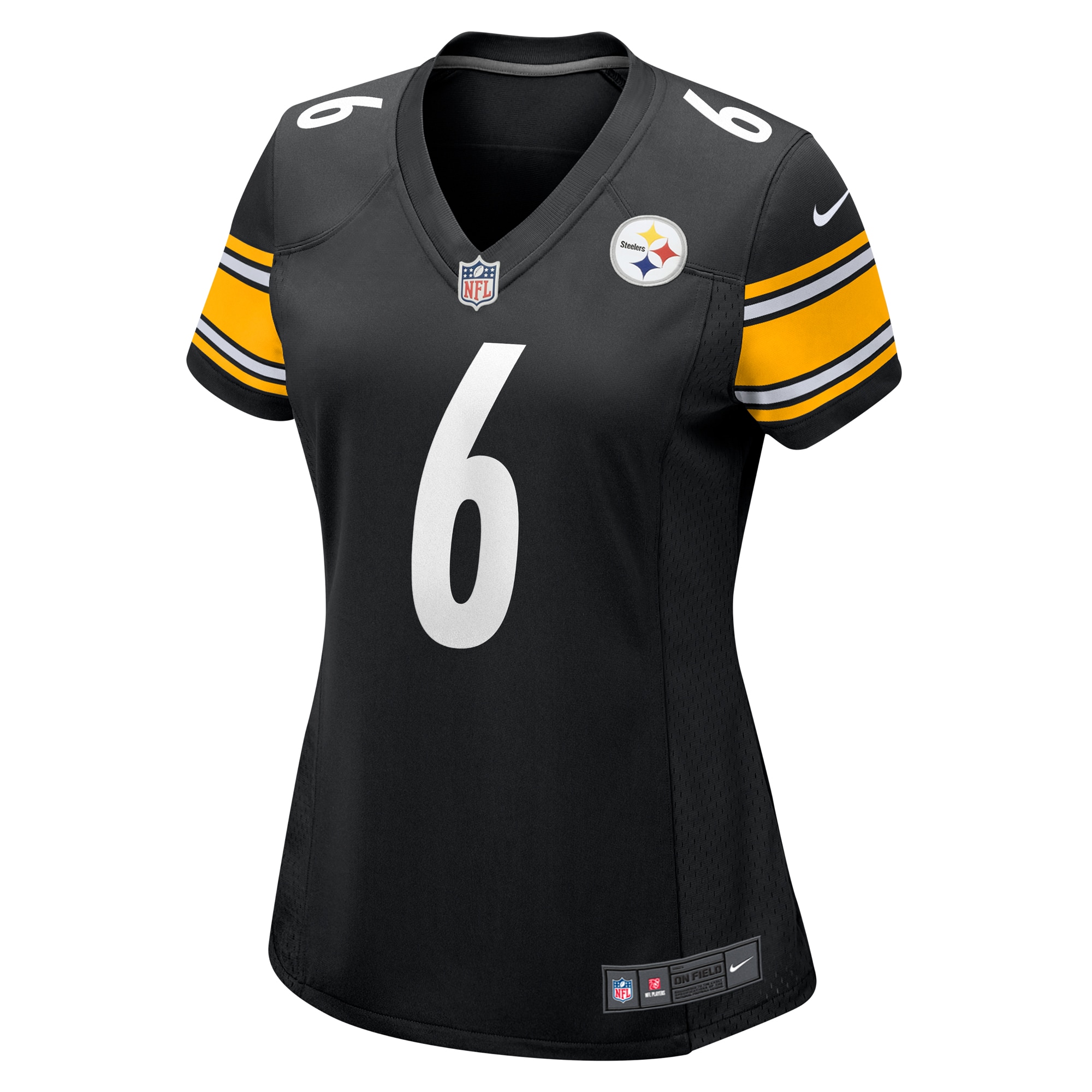 Alternative view of Women's Pittsburgh Steelers Patrick Queen Black Game Jersey JS6969 nicesnker